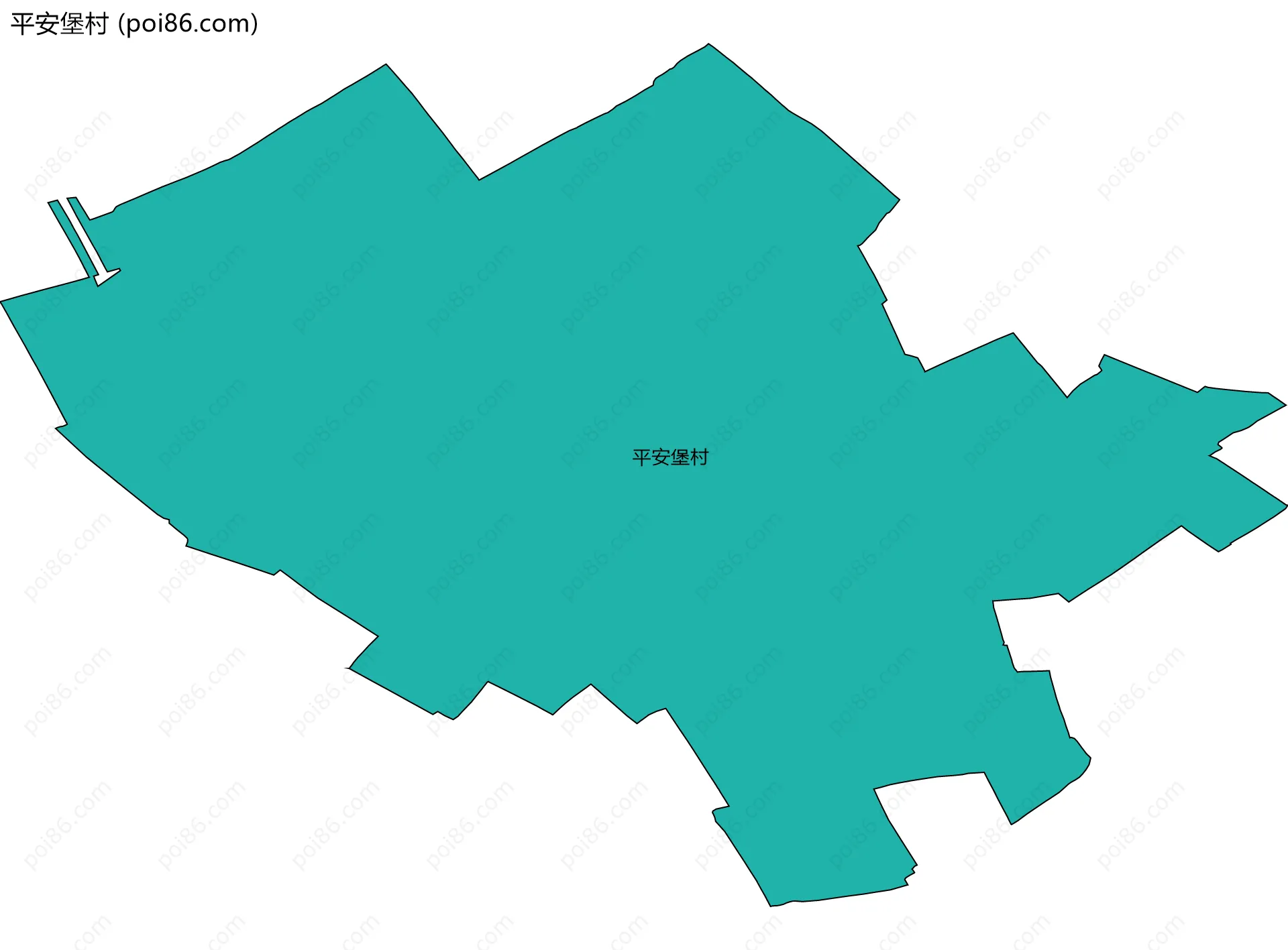 平安堡村边界地图