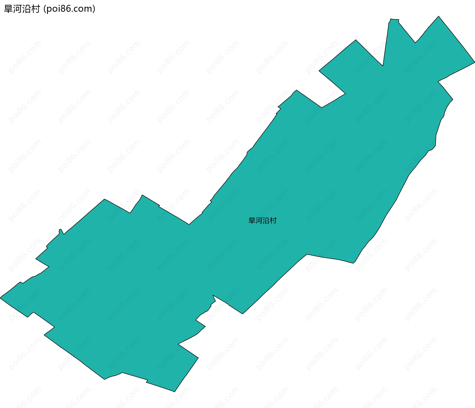 旱河沿村边界地图