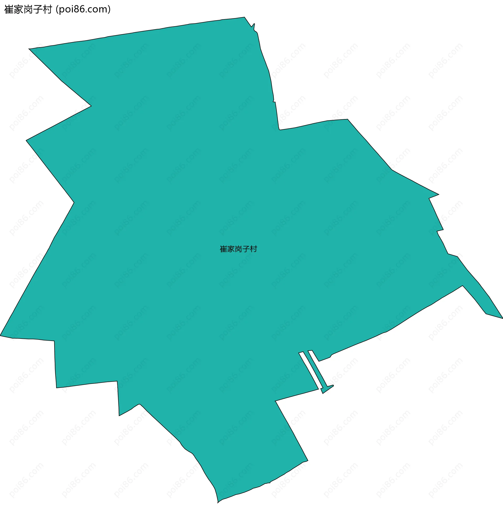 崔家岗子村边界地图