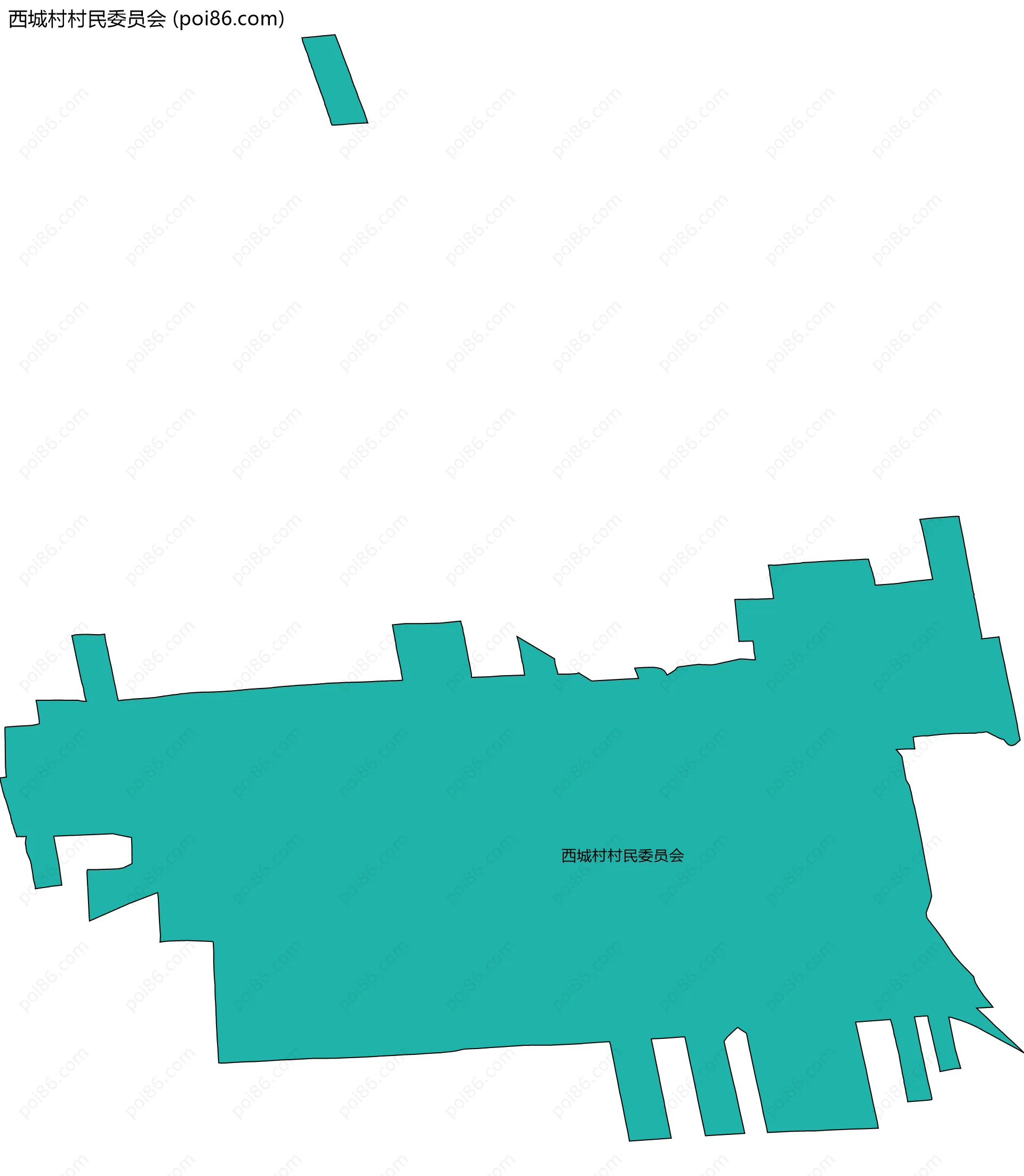 西城村村民委员会边界地图