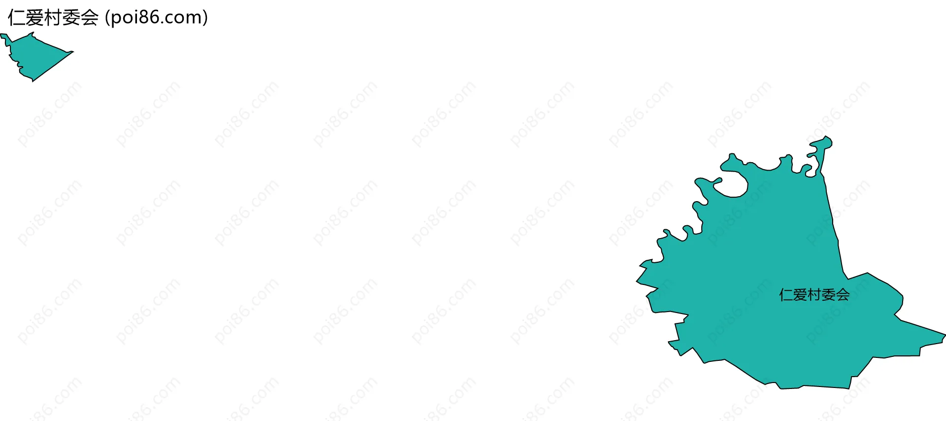 仁爱村委会边界地图
