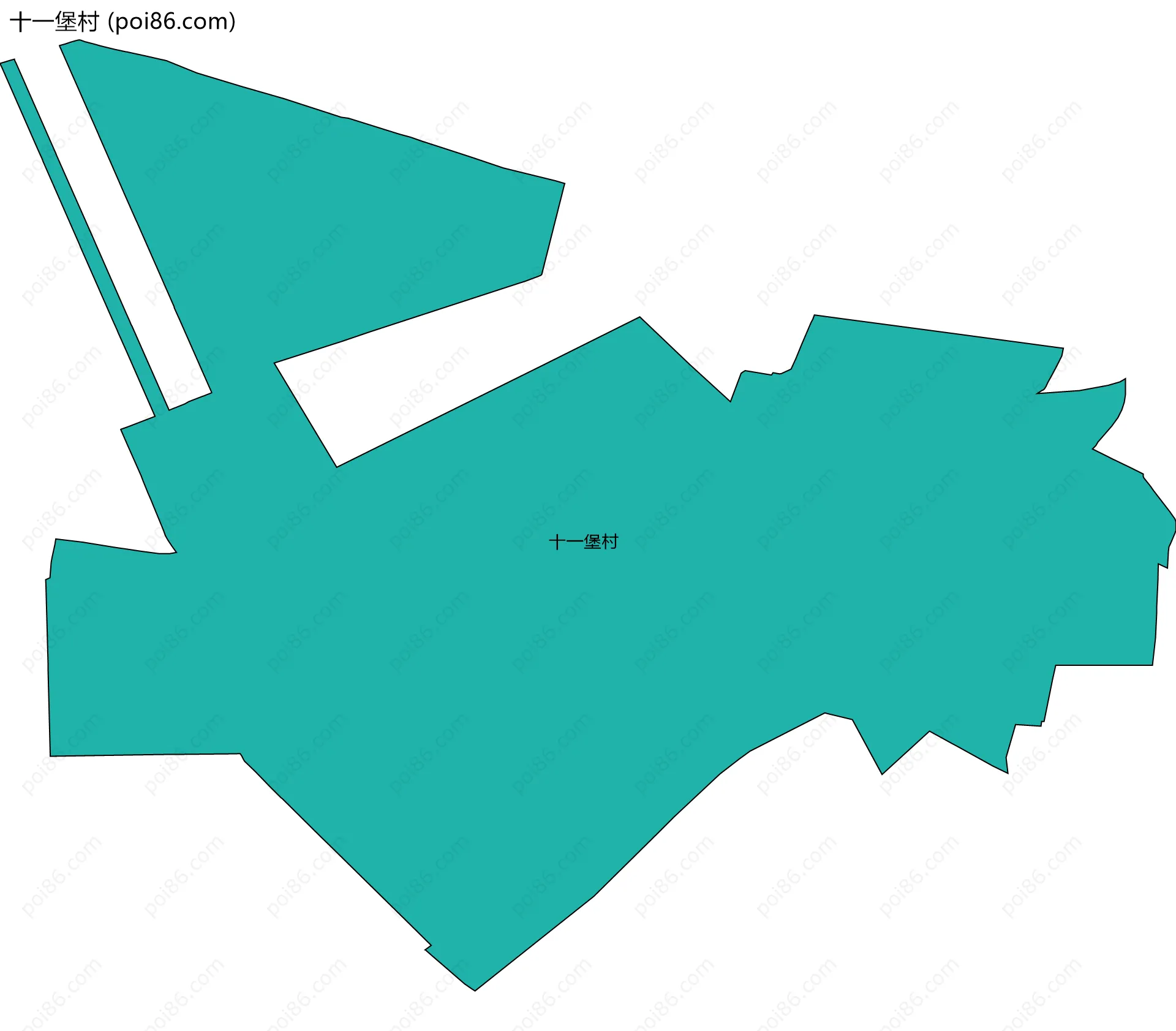 十一堡村边界地图