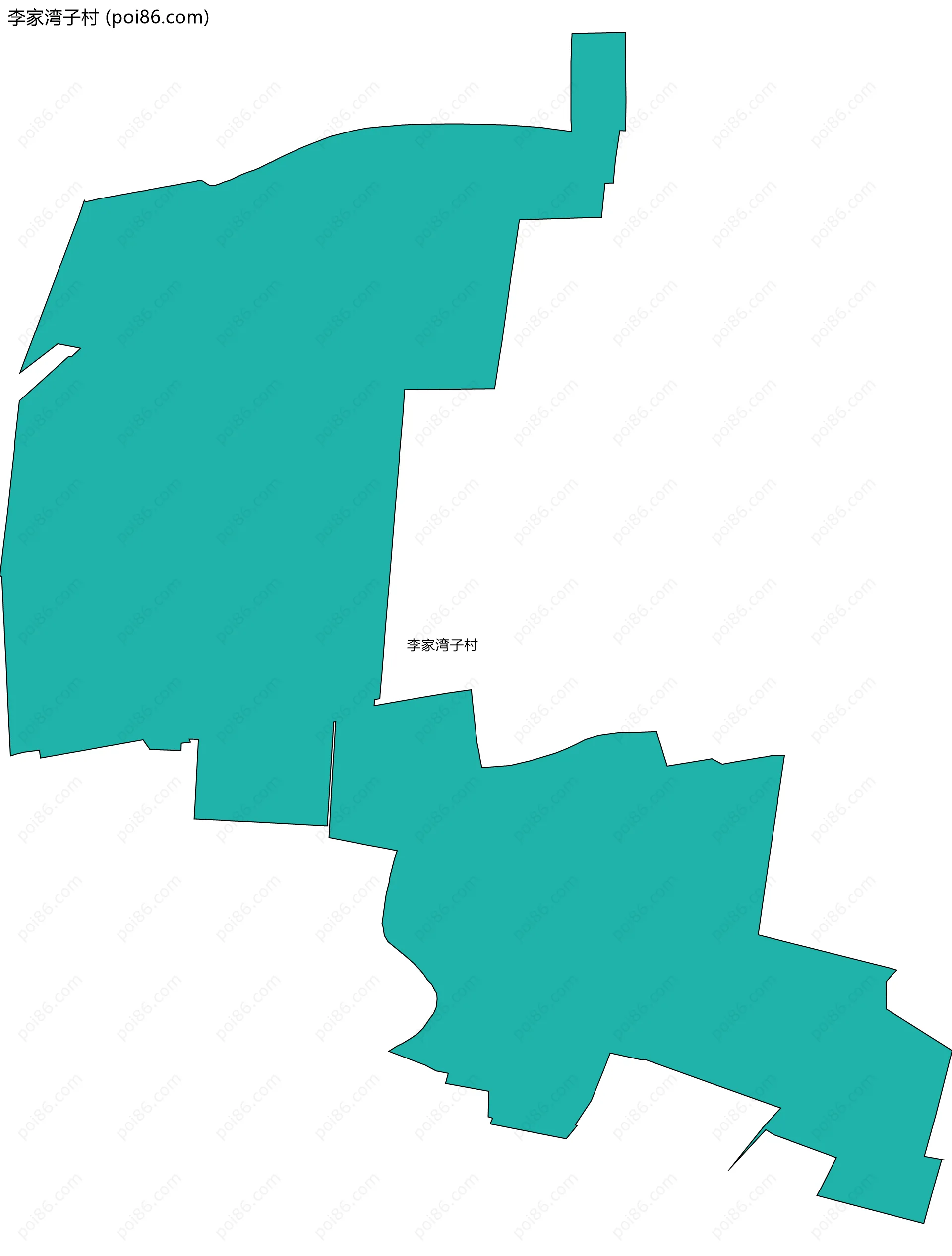 李家湾子村边界地图