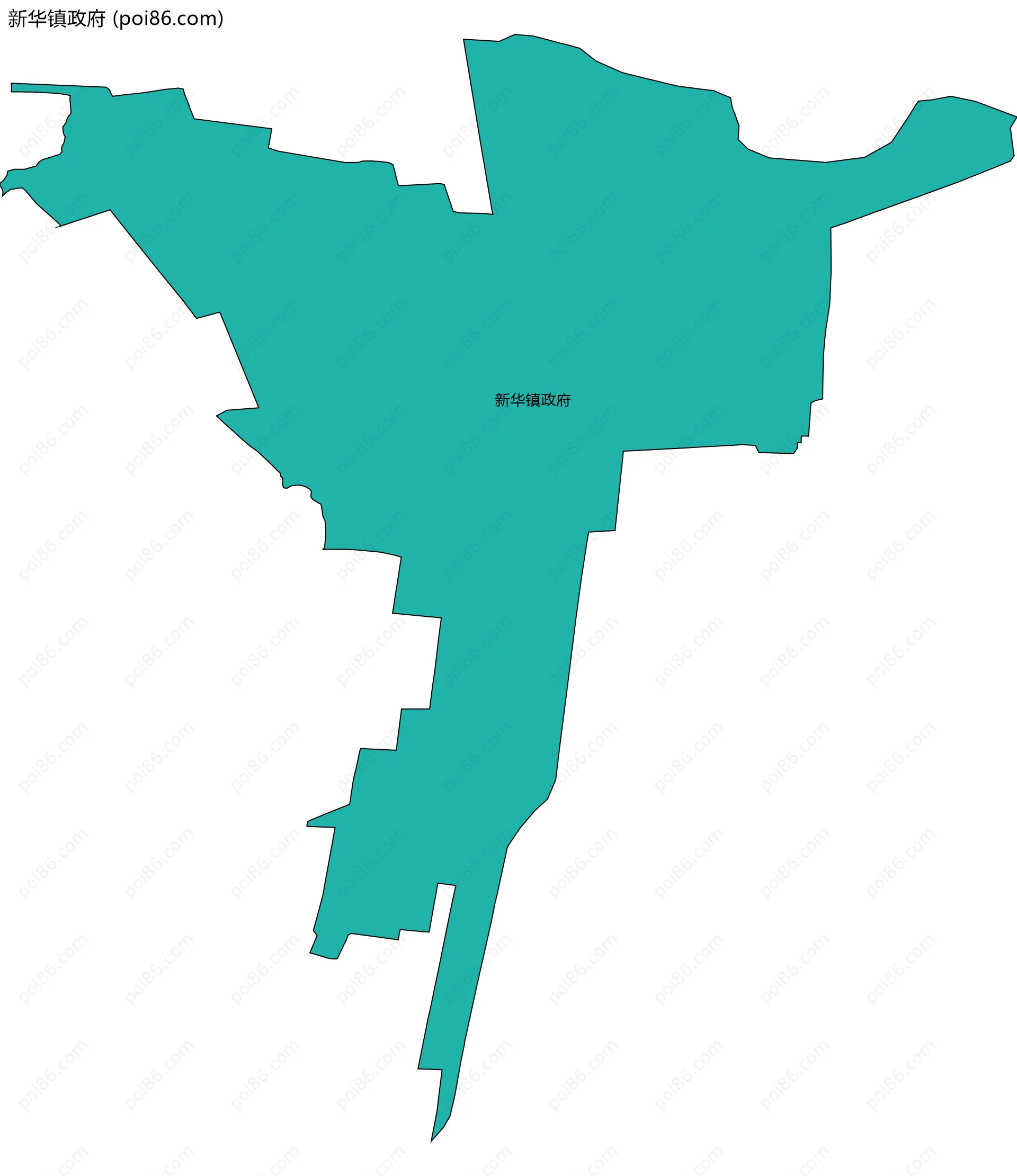 新华镇政府边界地图