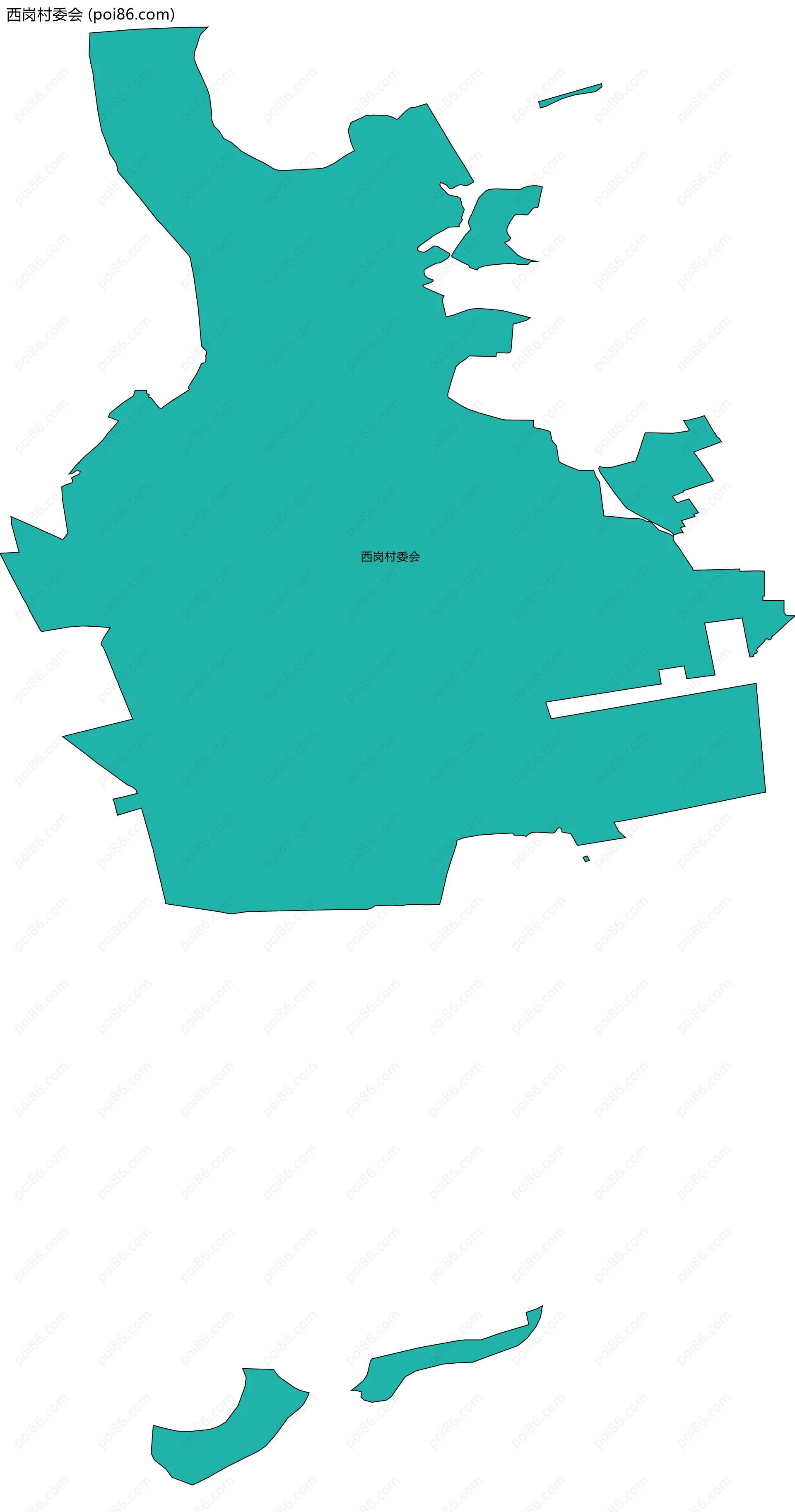 西岗村委会边界地图
