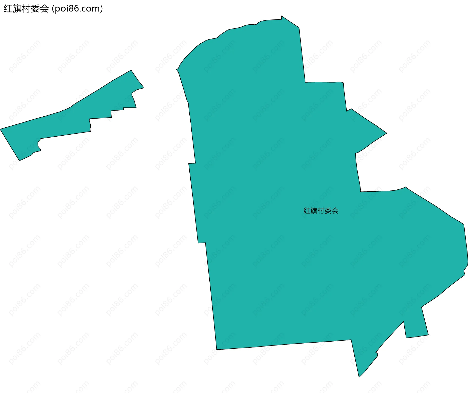 红旗村委会边界地图