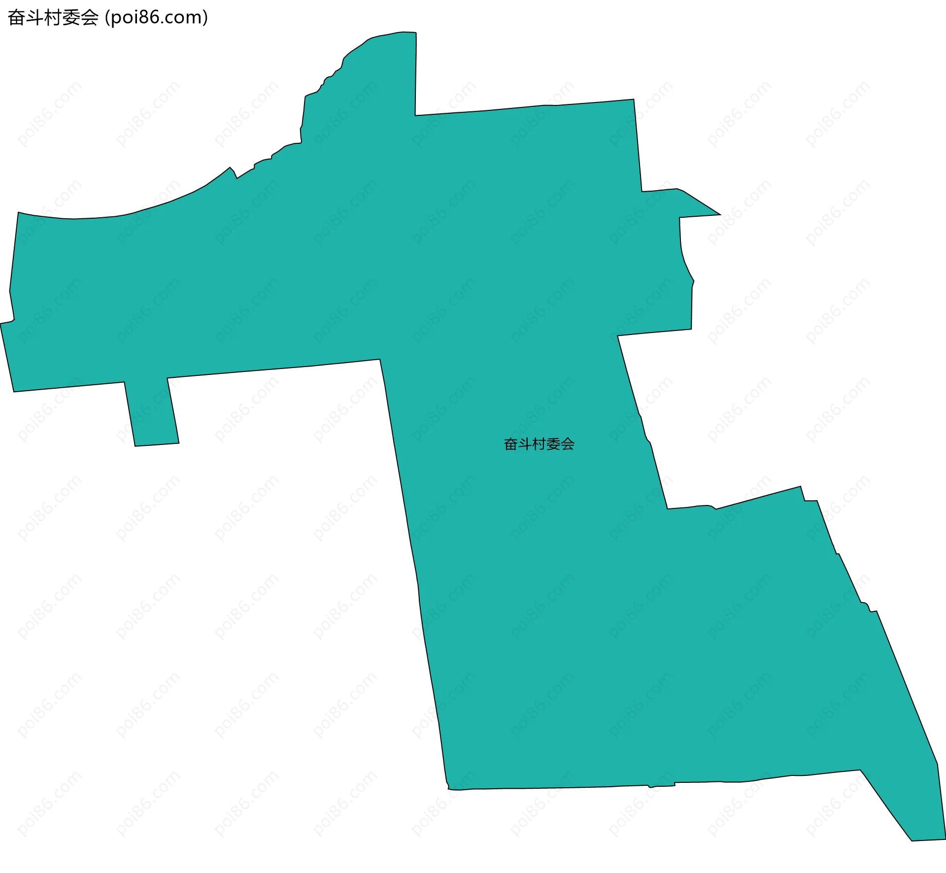 奋斗村委会边界地图