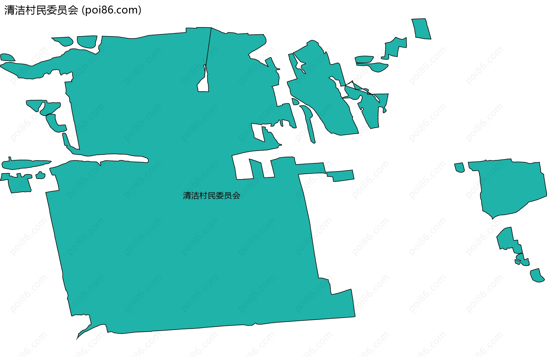 清洁村民委员会边界地图