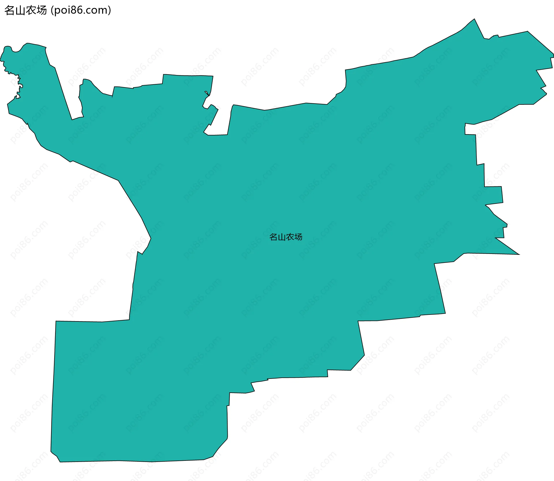名山农场边界地图(五级行政区划)