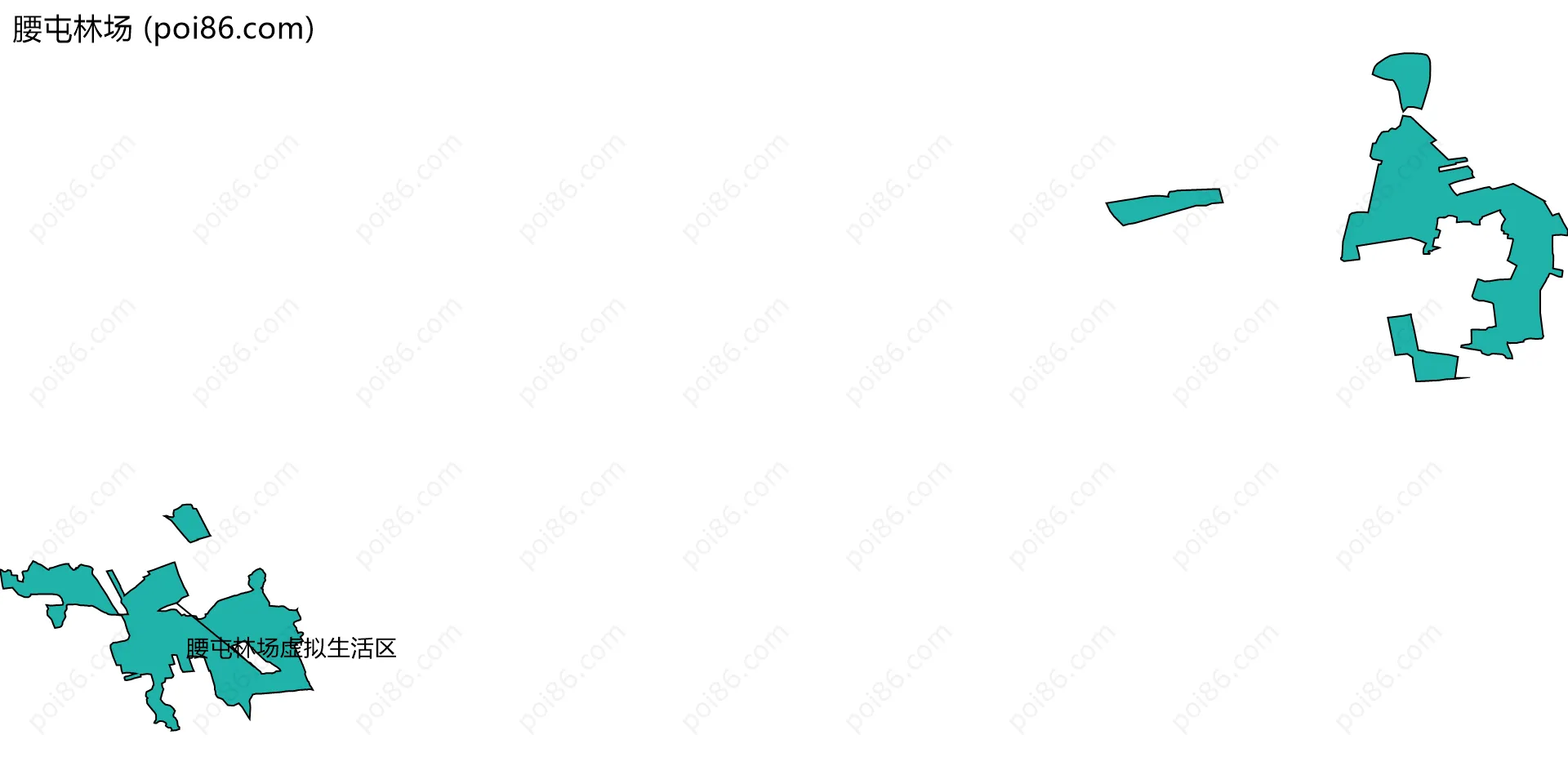 腰屯林场边界地图(五级行政区划)
