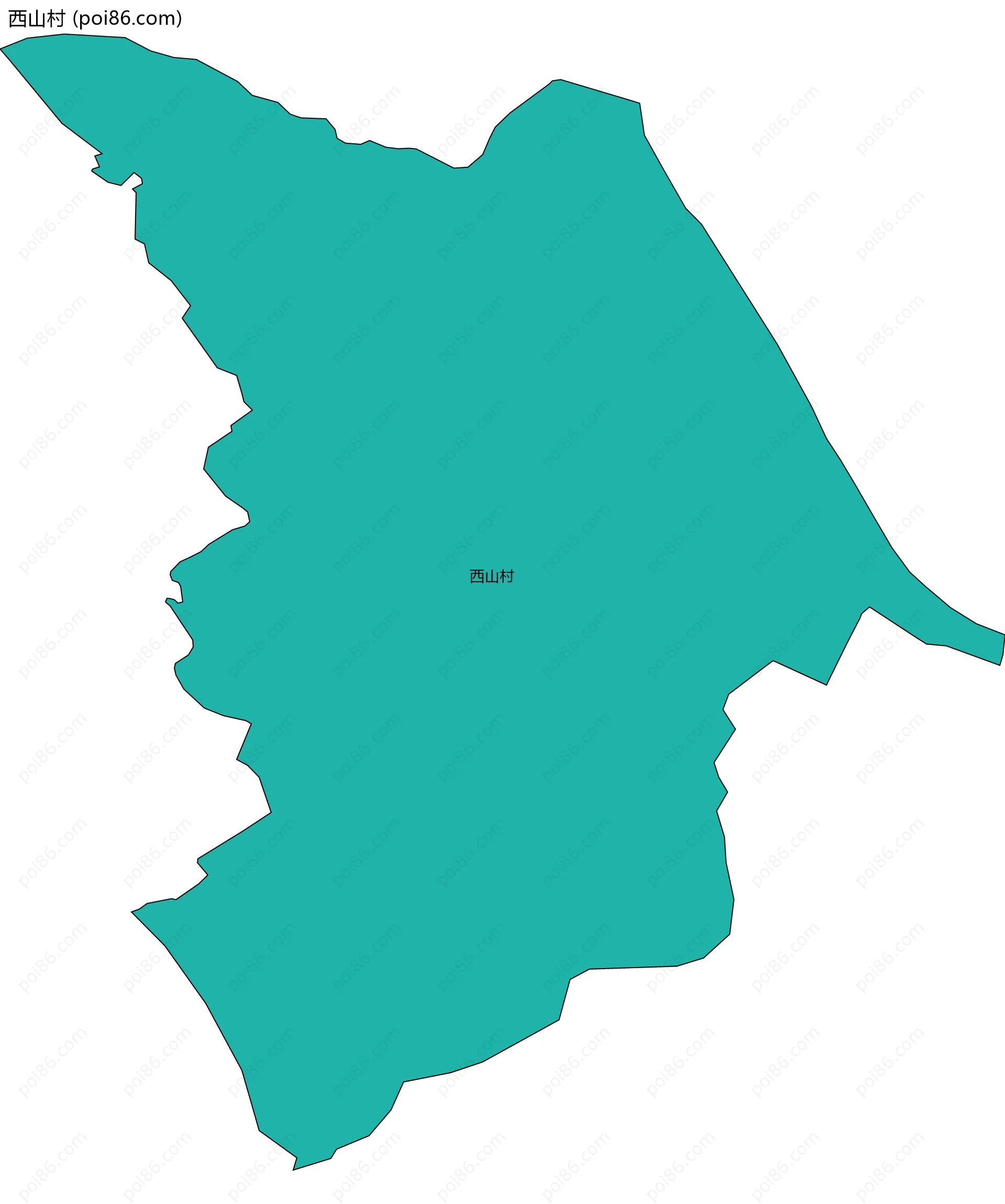 西山村边界地图