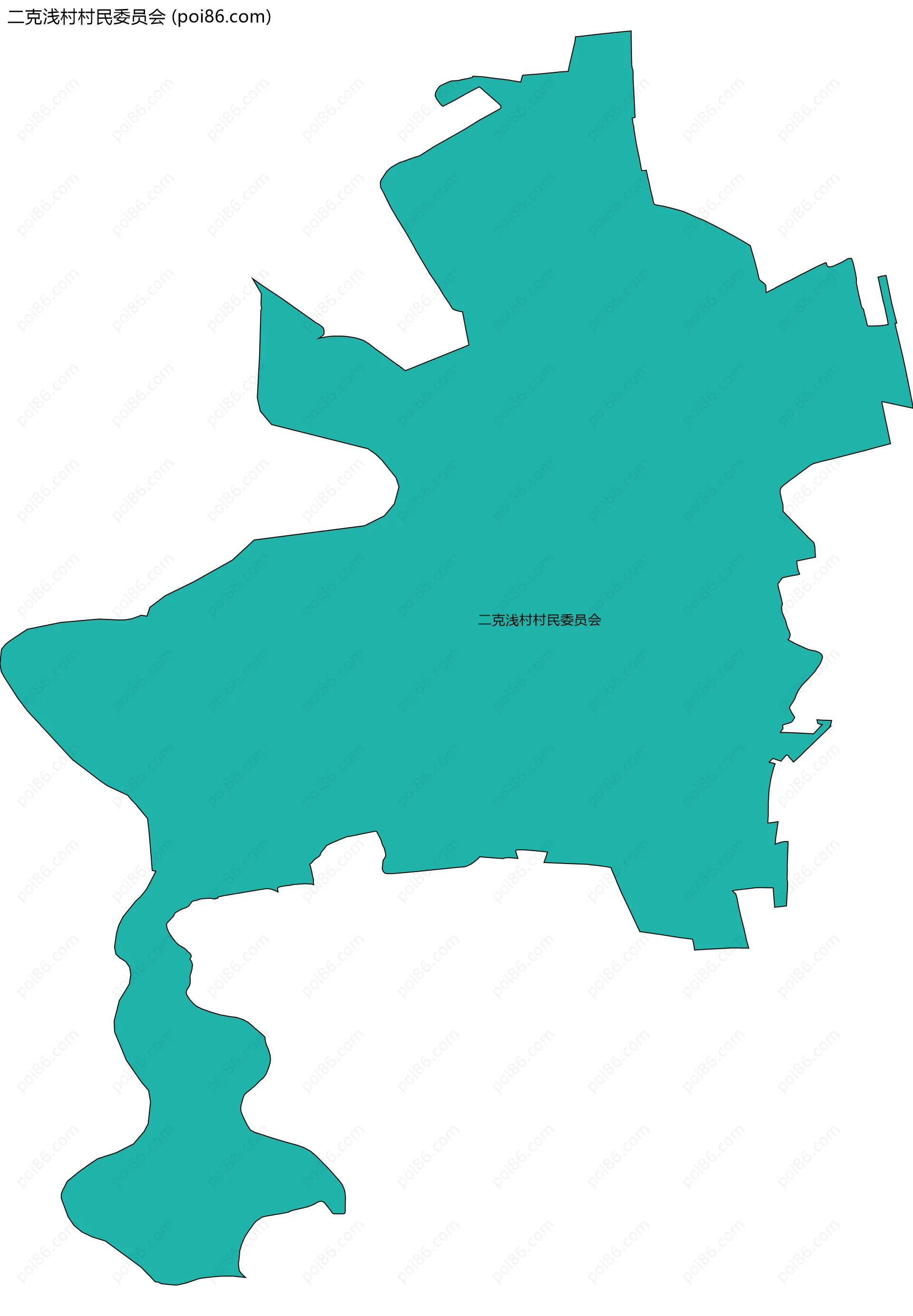 二克浅村村民委员会边界地图