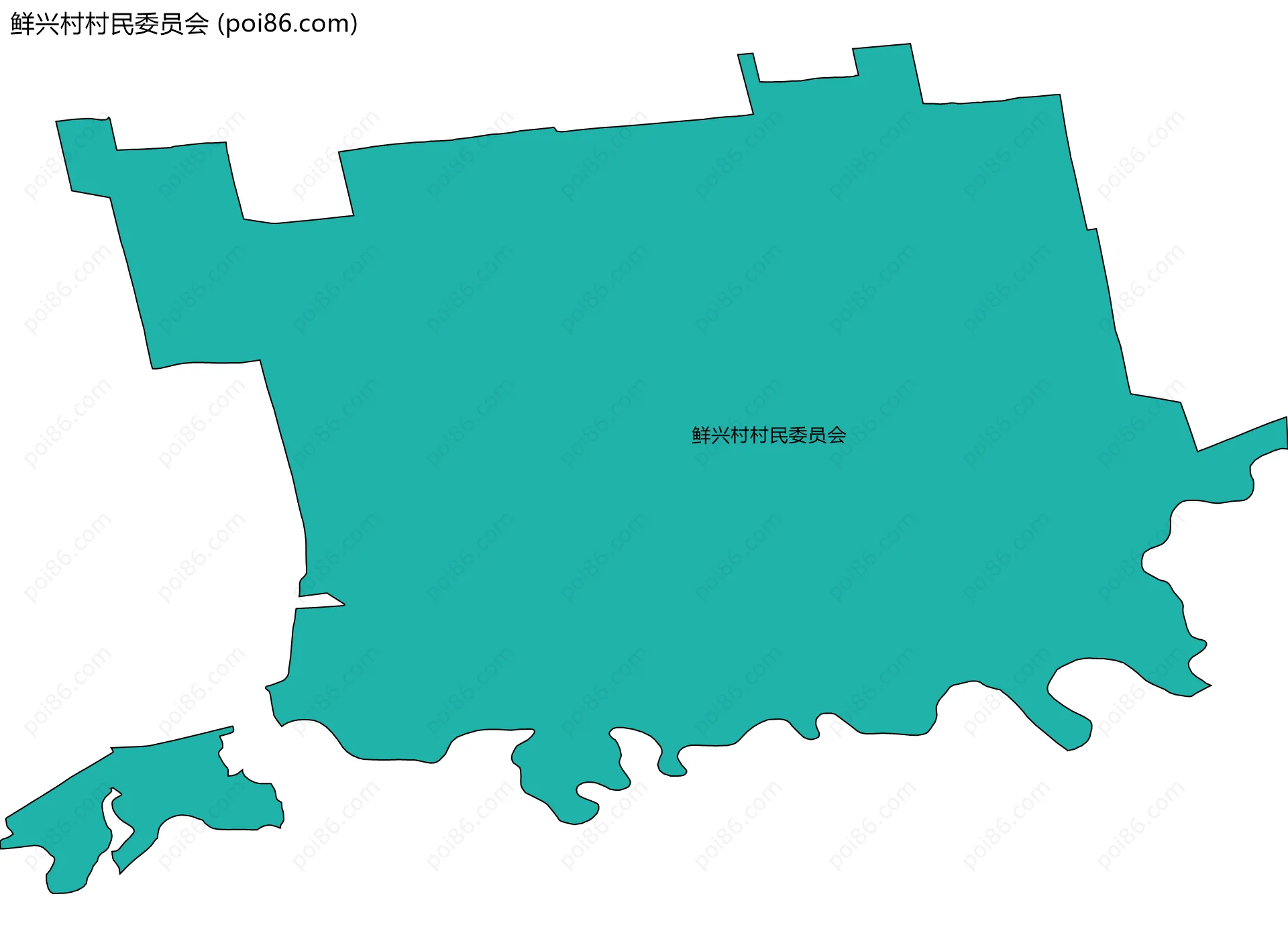 鲜兴村村民委员会边界地图