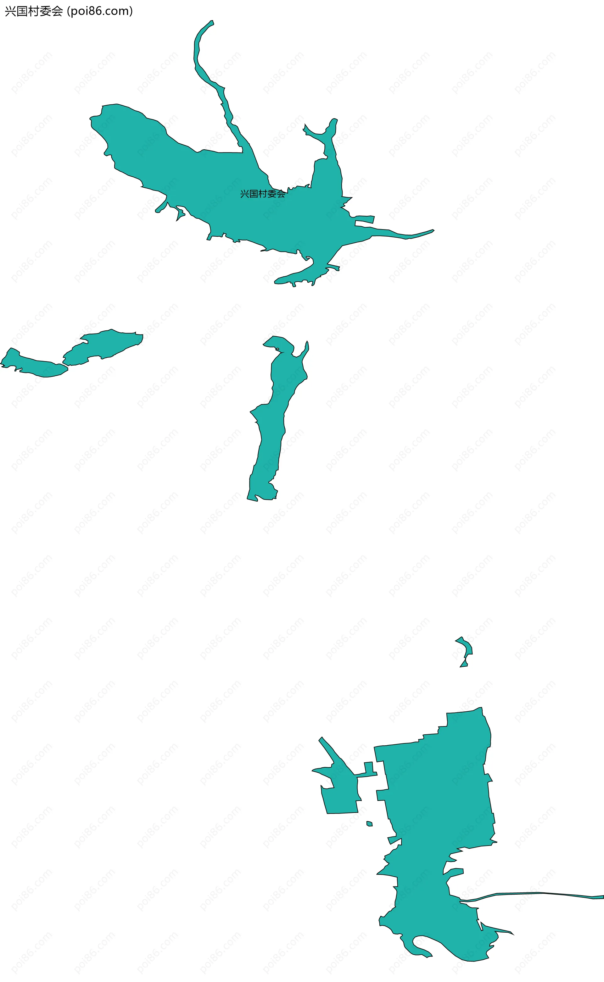 兴国村委会边界地图