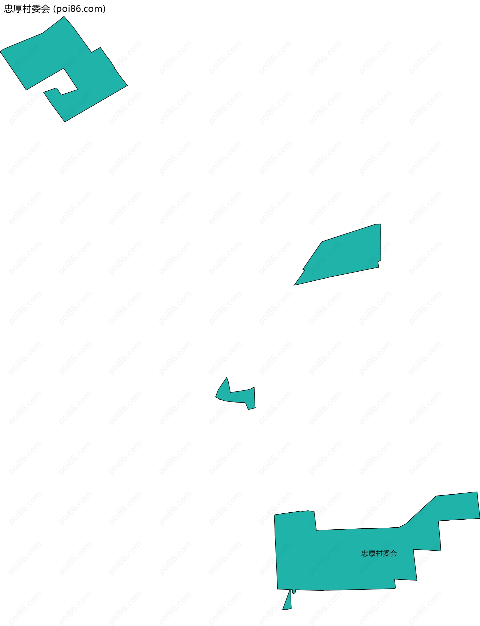 忠厚村委会边界地图