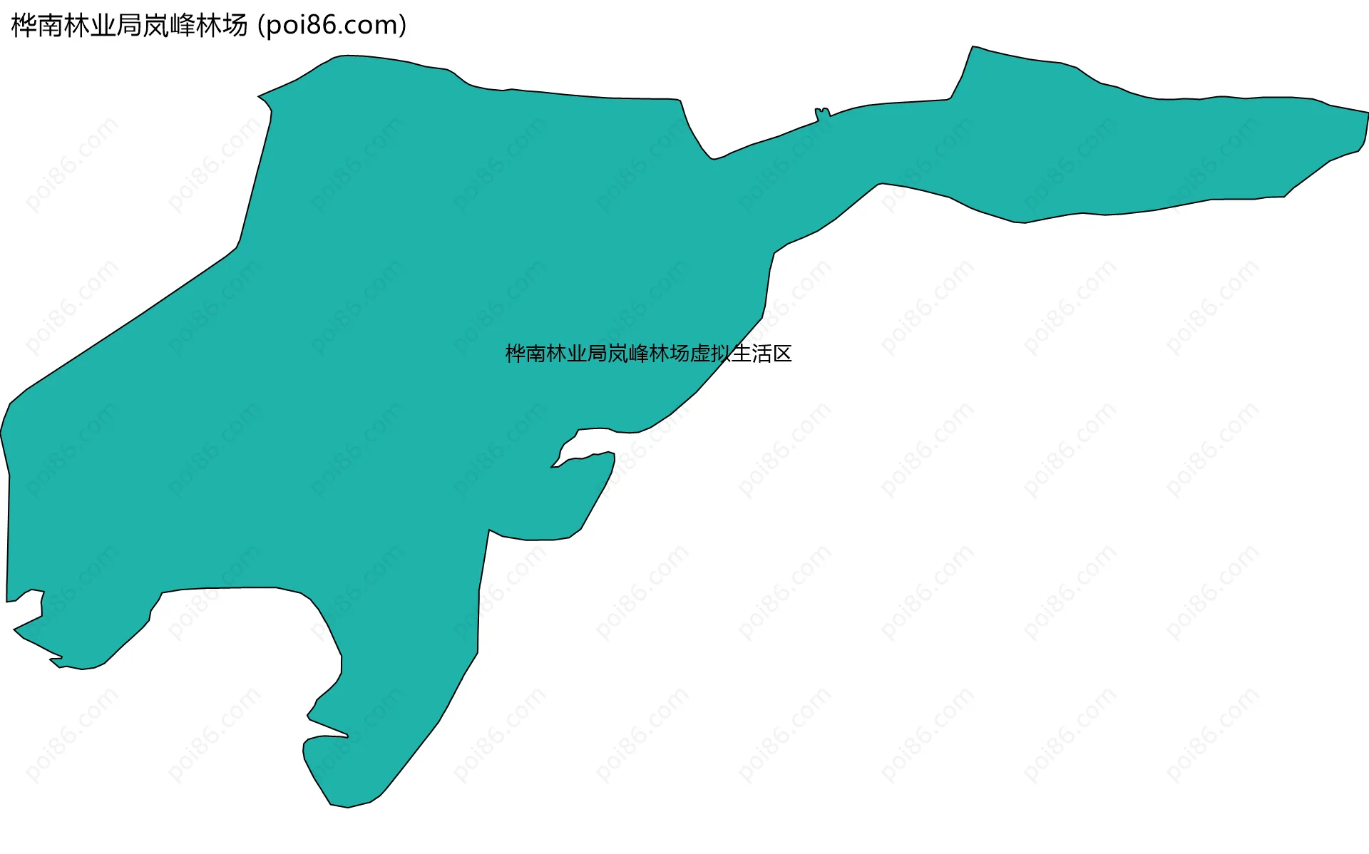 桦南林业局岚峰林场边界地图(五级行政区划)