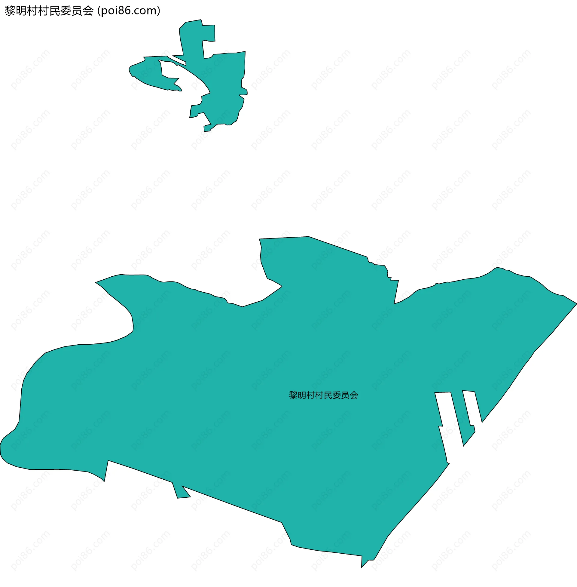 黎明村村民委员会边界地图