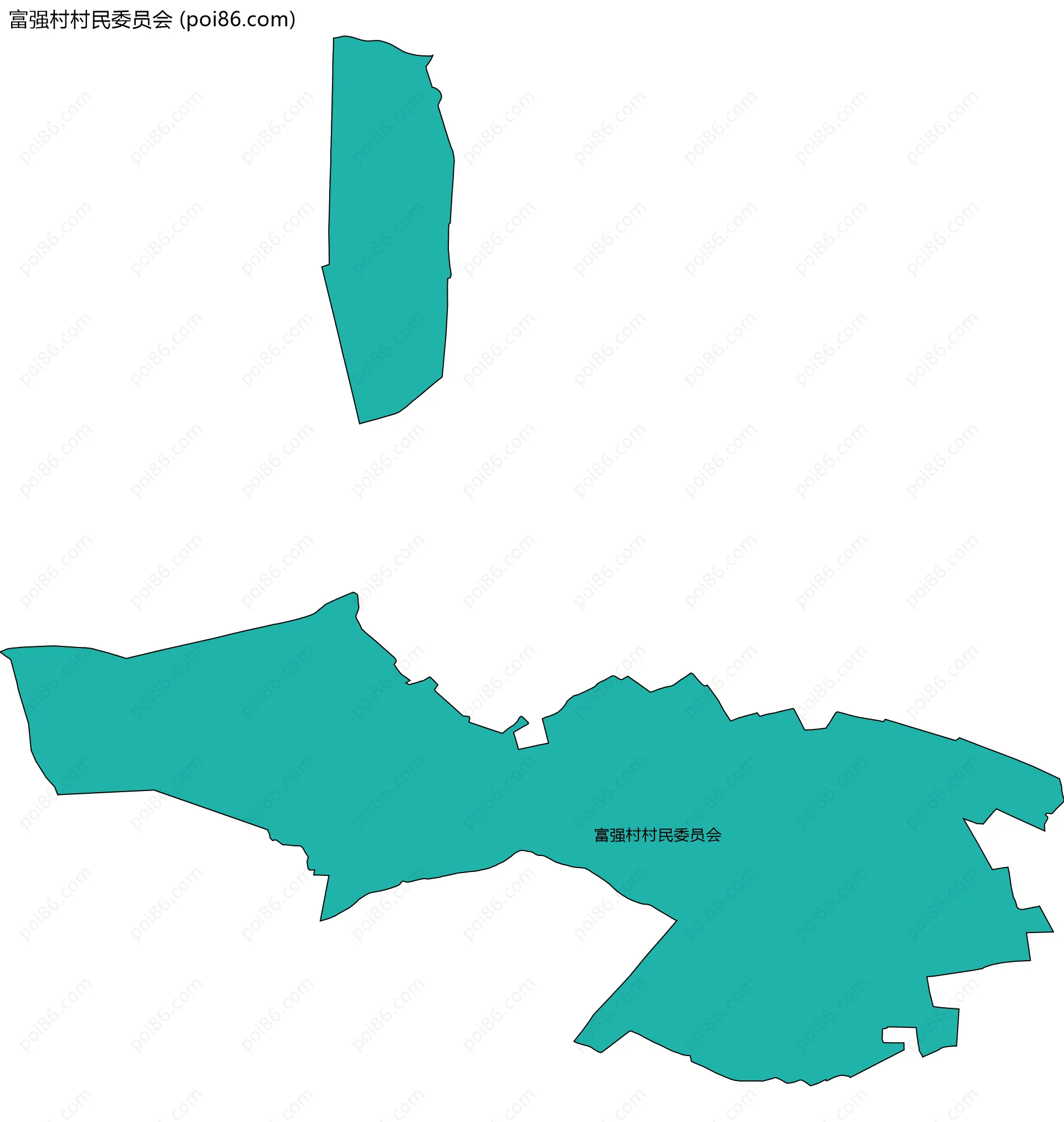 富强村村民委员会边界地图