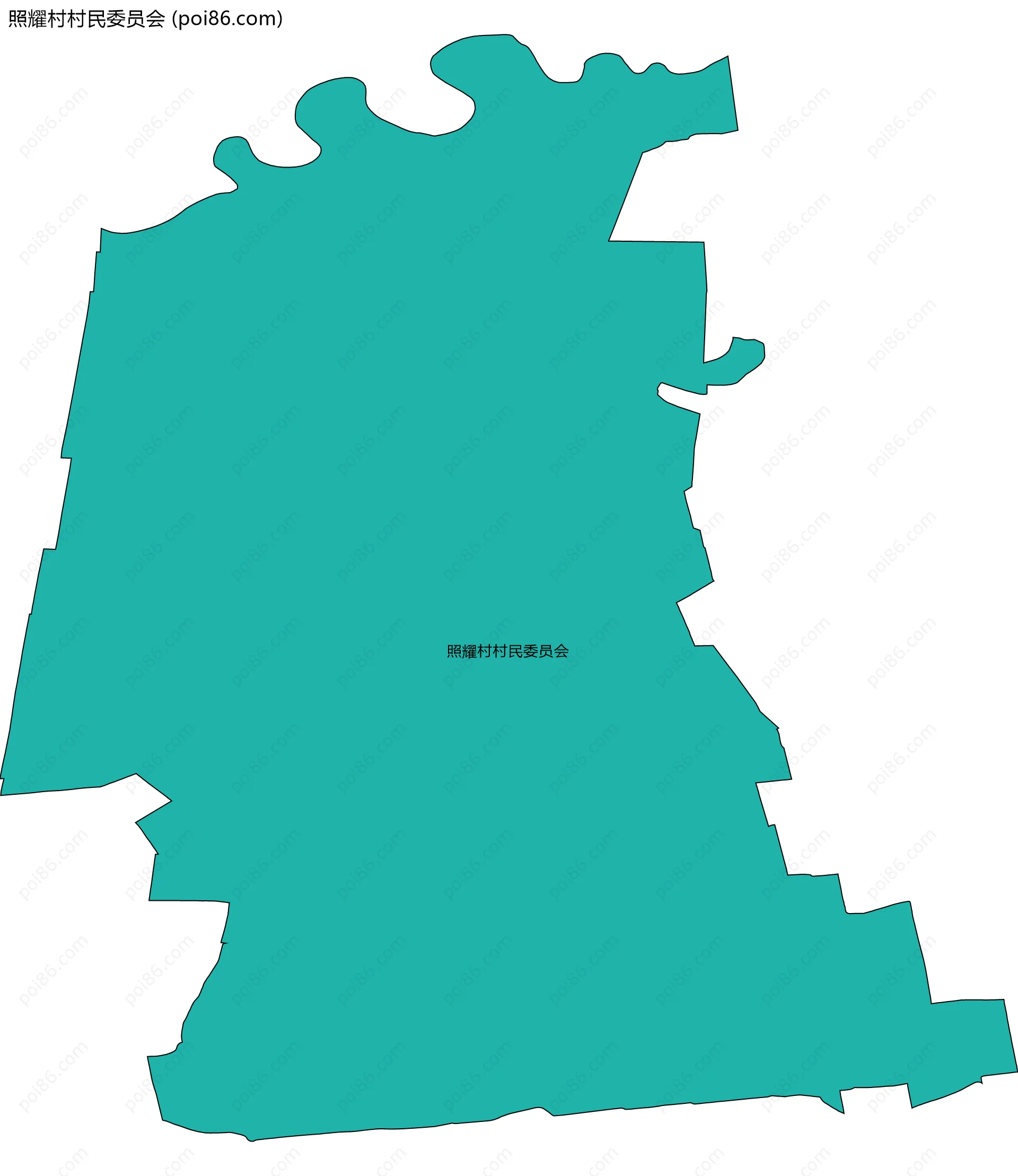 照耀村村民委员会边界地图