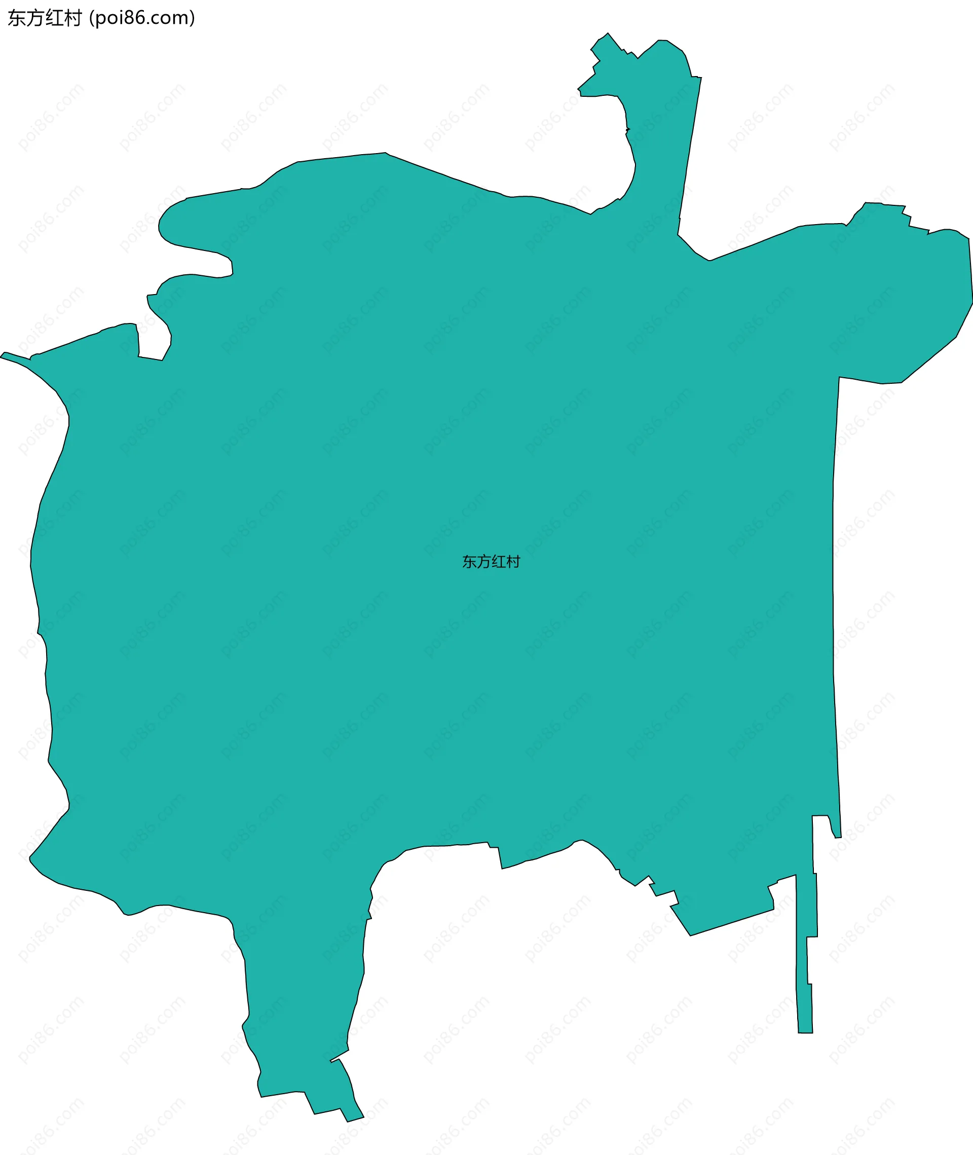 东方红村边界地图