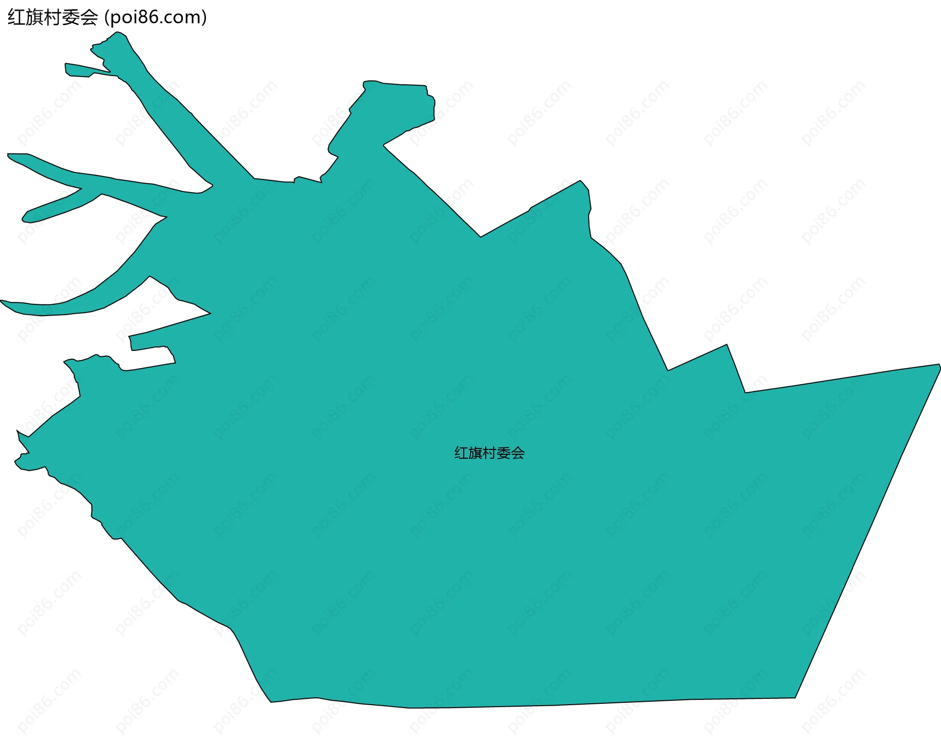 红旗村委会边界地图