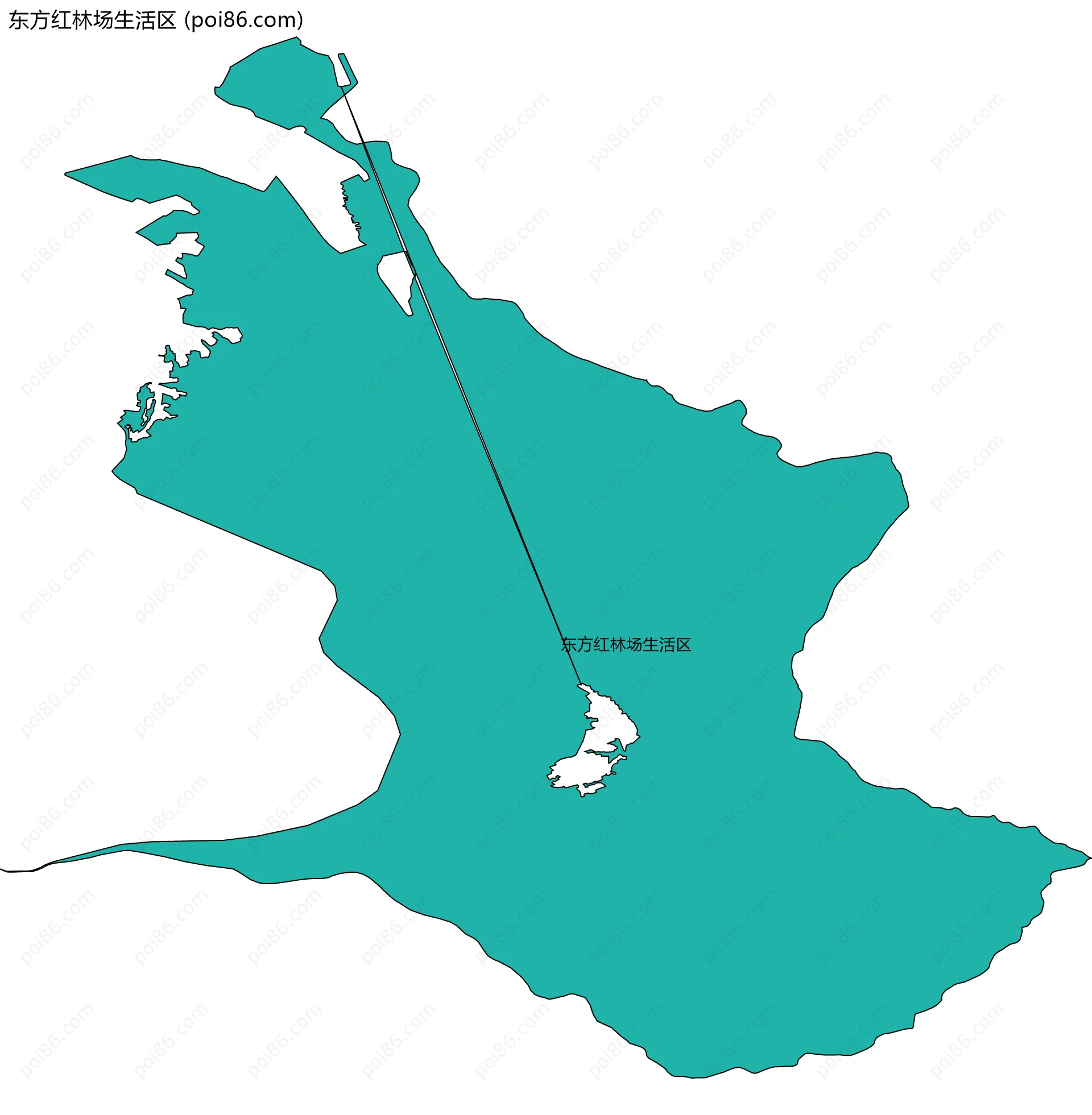 东方红林场生活区边界地图