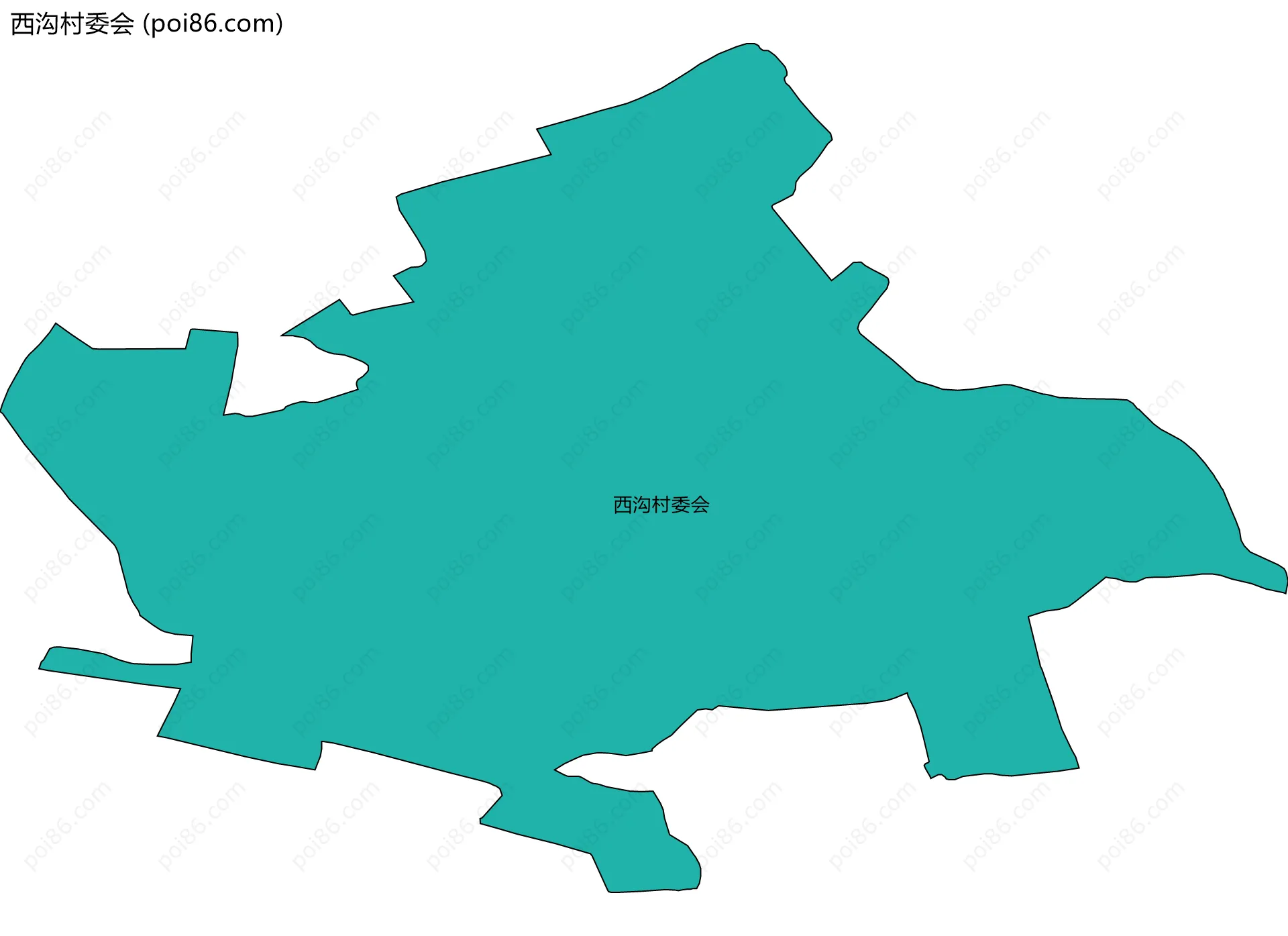 西沟村委会边界地图
