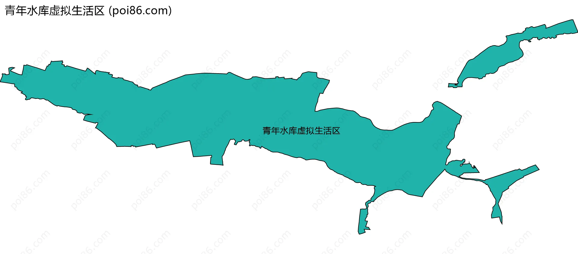 青年水库虚拟生活区边界地图