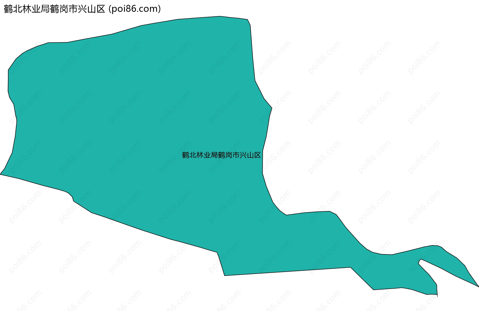 鹤北林业局鹤岗市兴山区边界地图