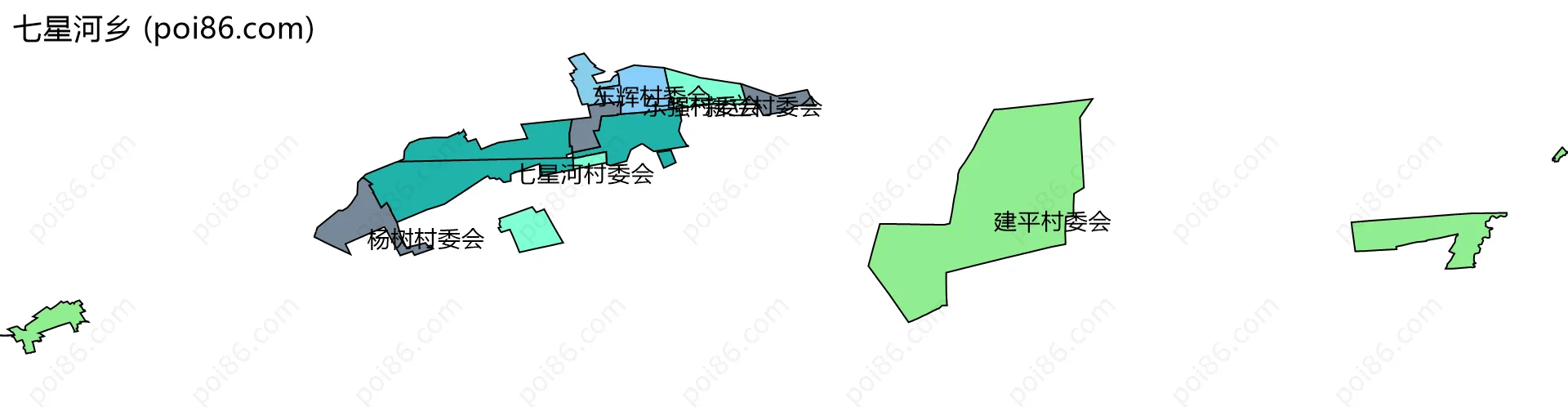 七星河乡边界地图(五级行政区划)