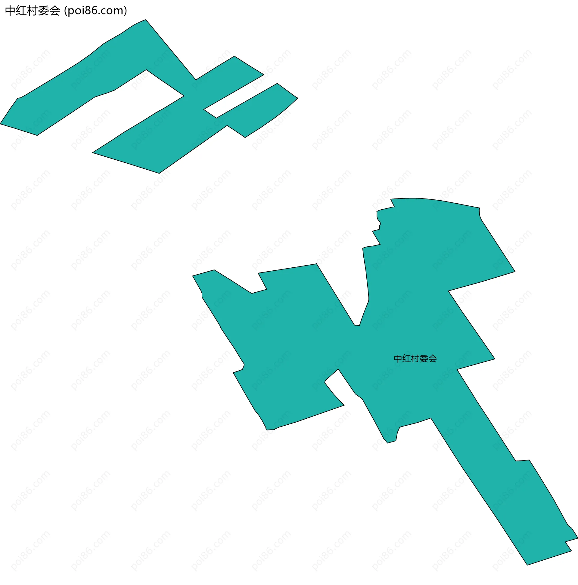 中红村委会边界地图