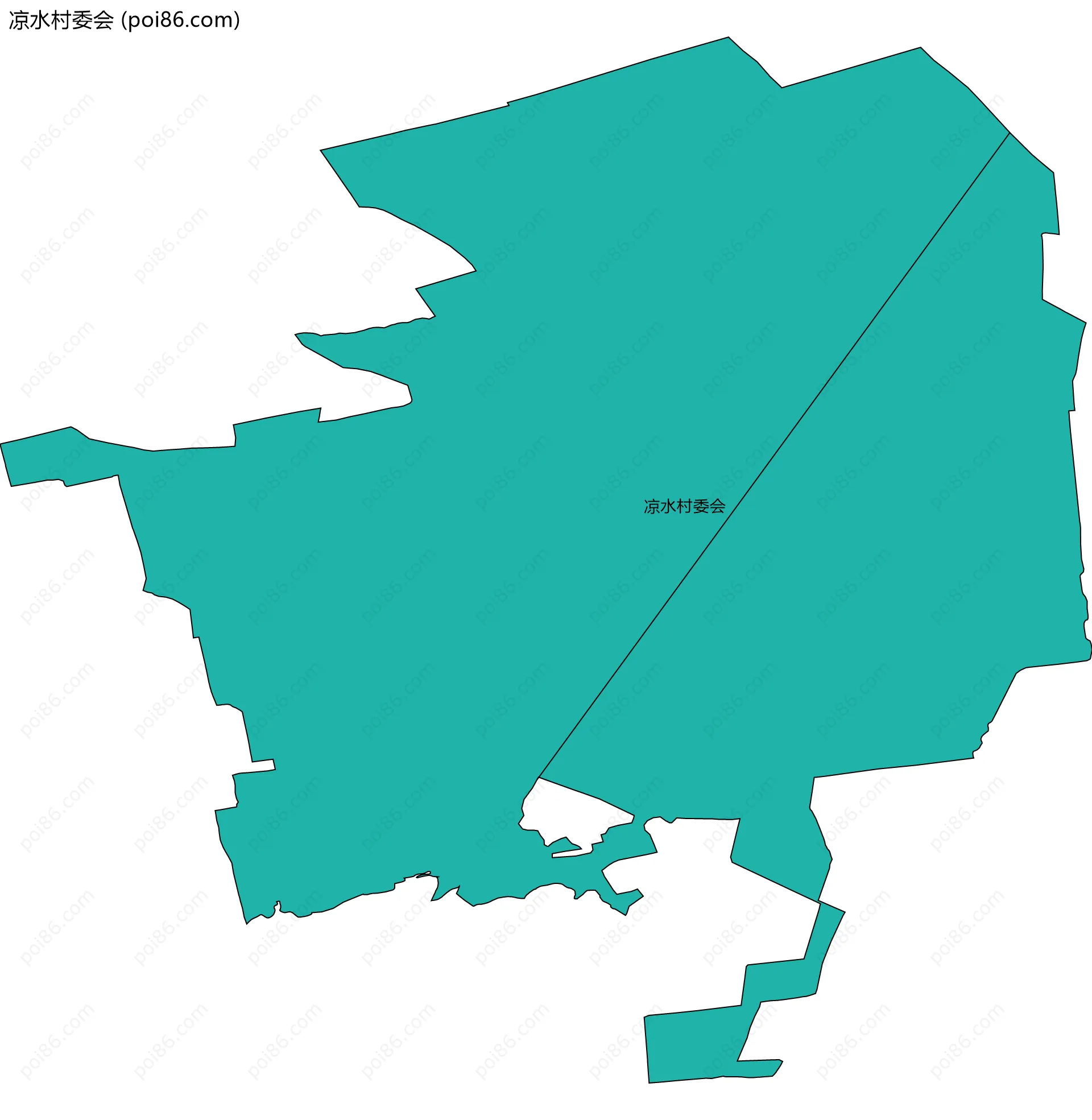 凉水村委会边界地图