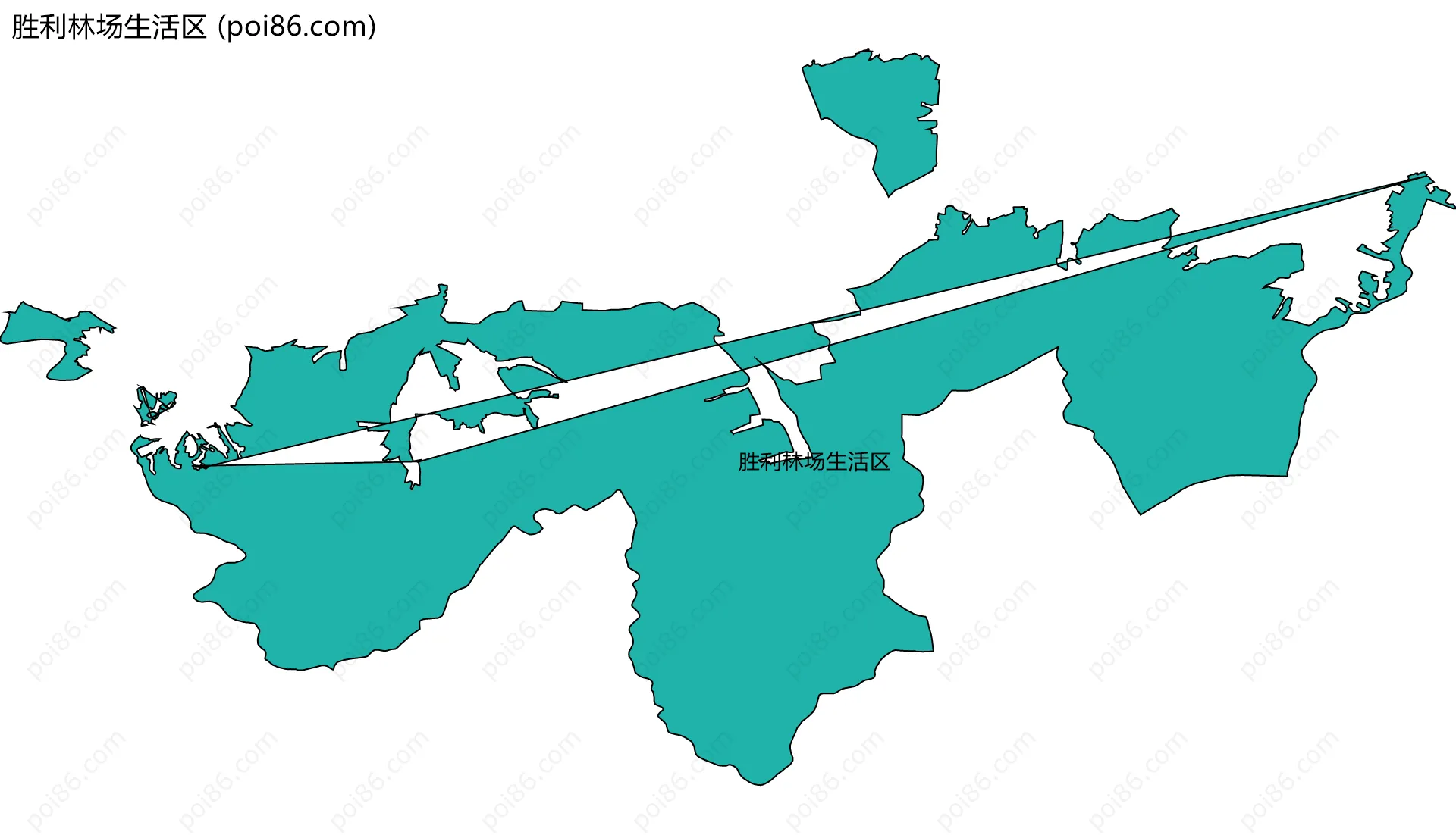 胜利林场生活区边界地图