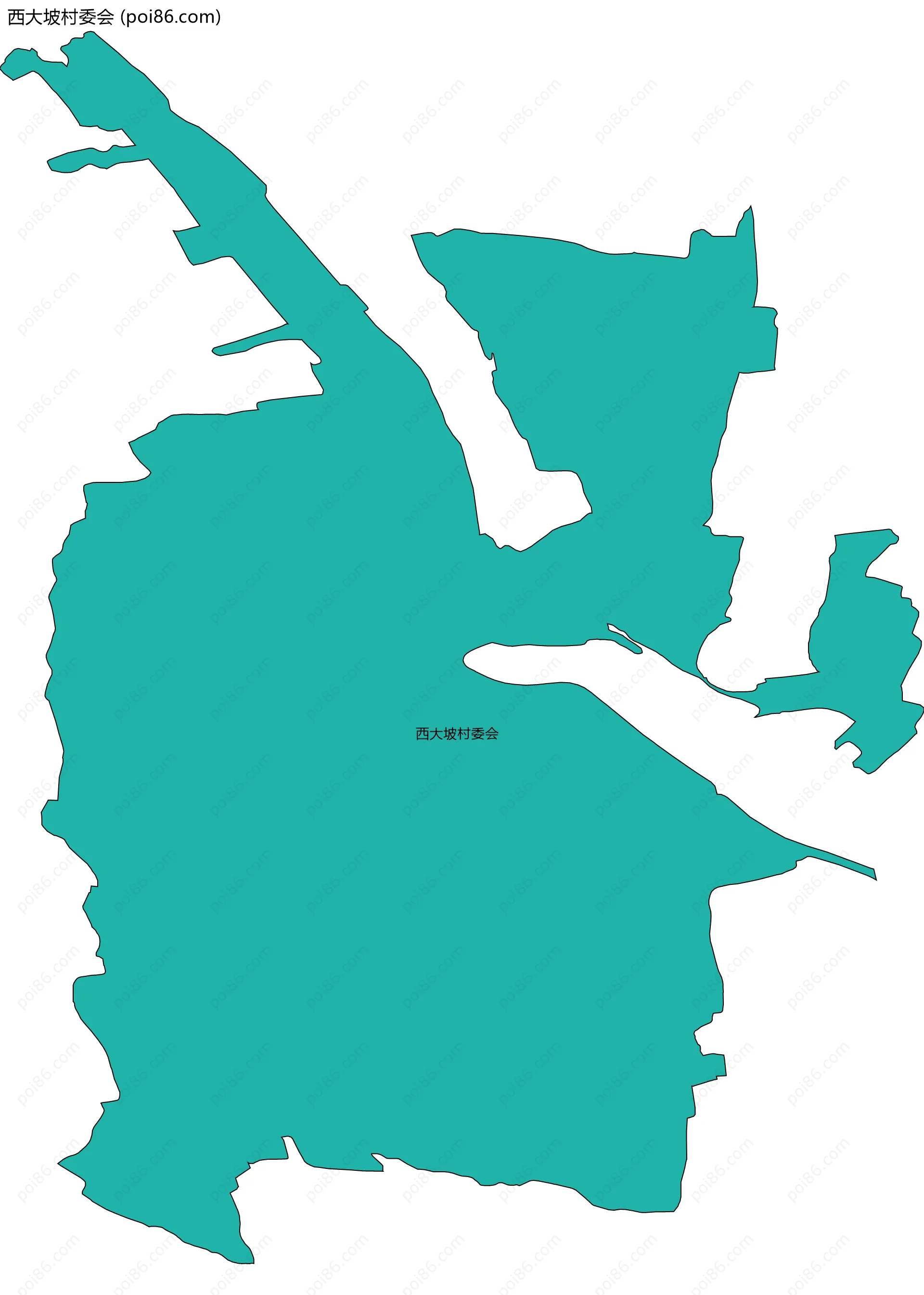 西大坡村委会边界地图