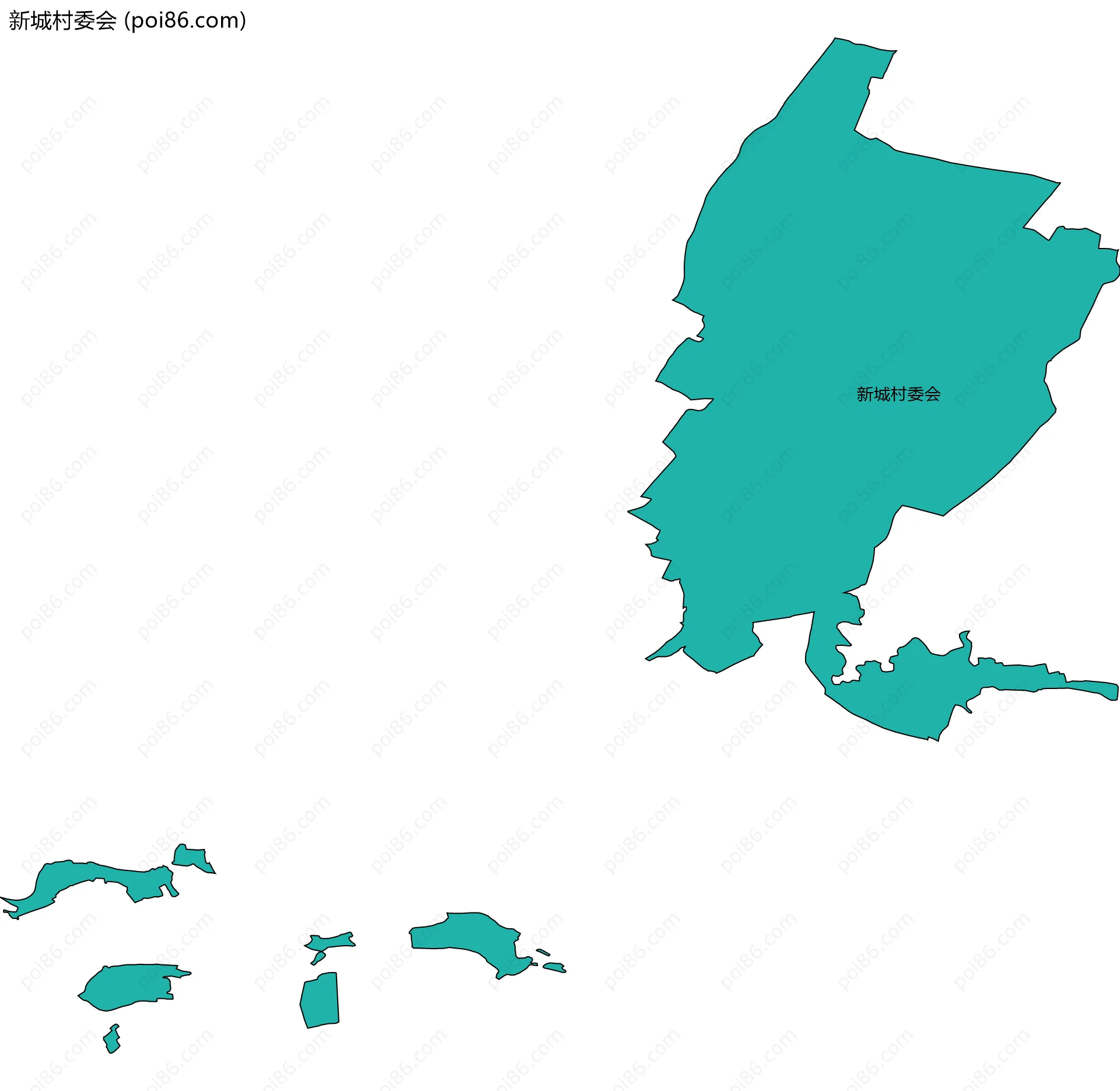 新城村委会边界地图