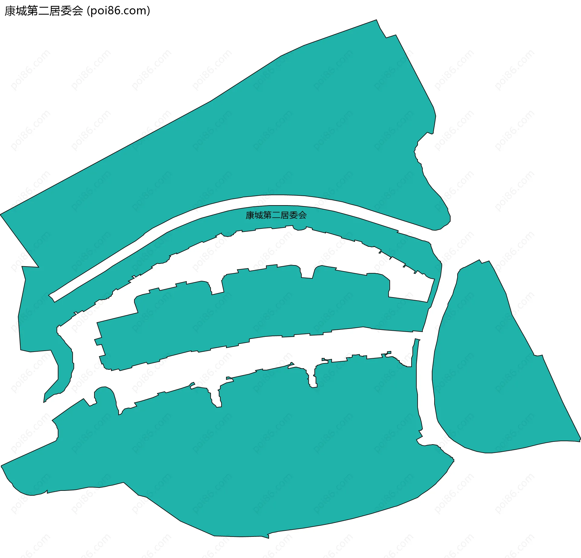 康城第二居委会边界地图