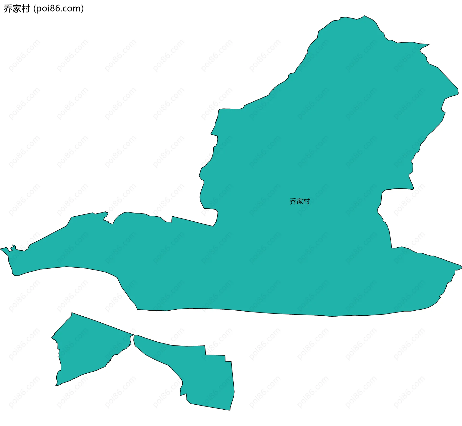 乔家村边界地图