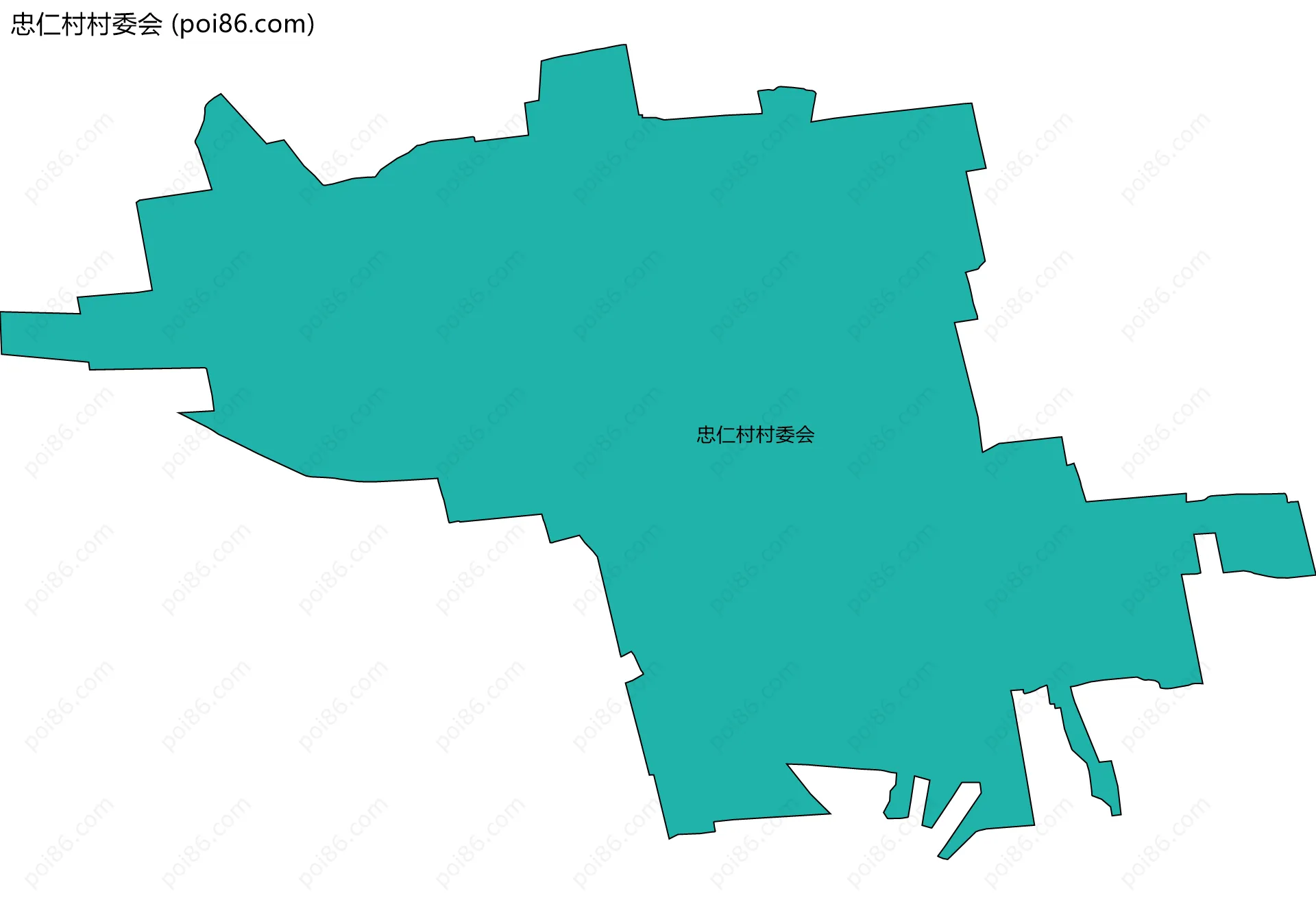 忠仁村村委会边界地图