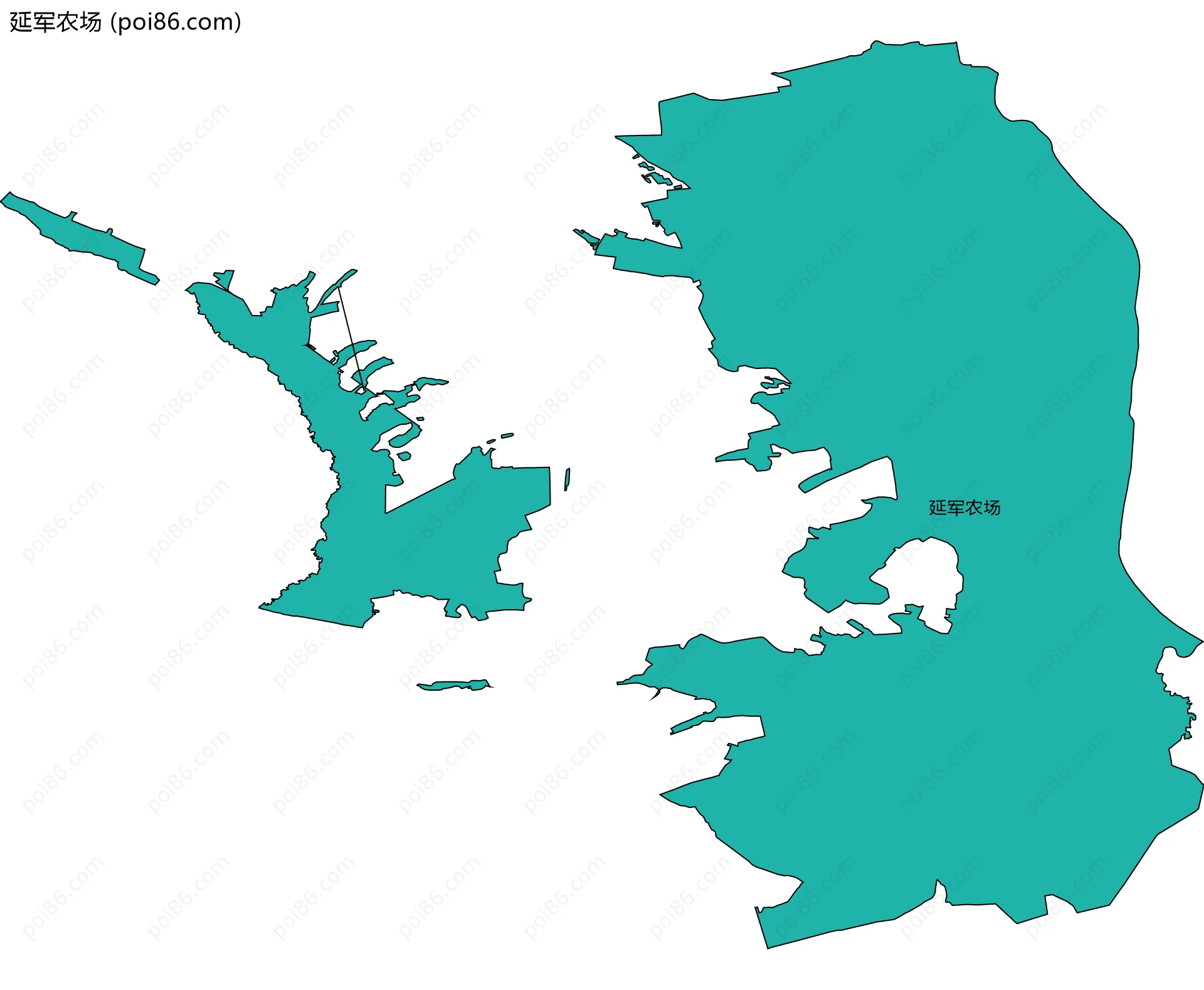延军农场边界地图(五级行政区划)