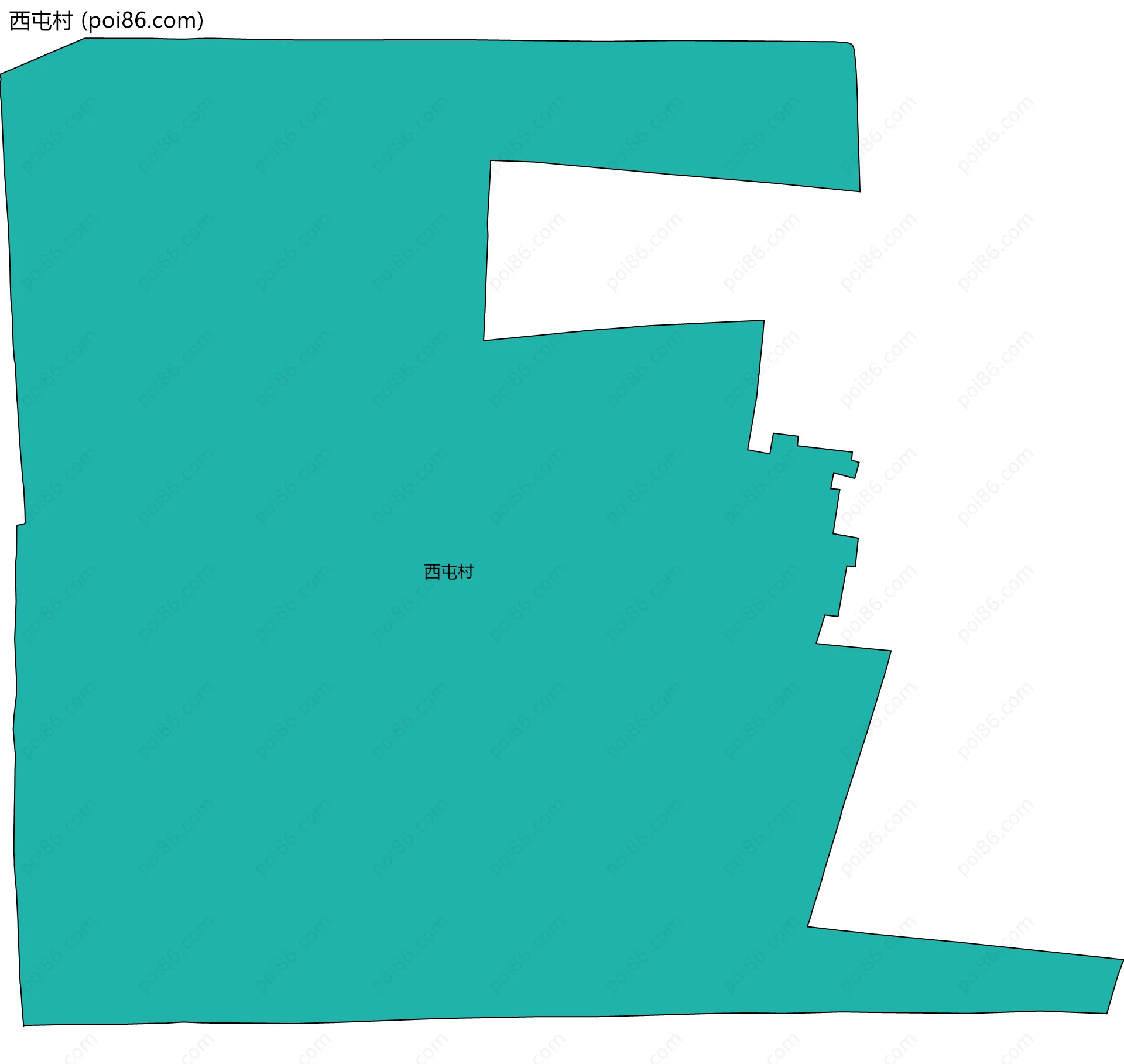 西屯村边界地图