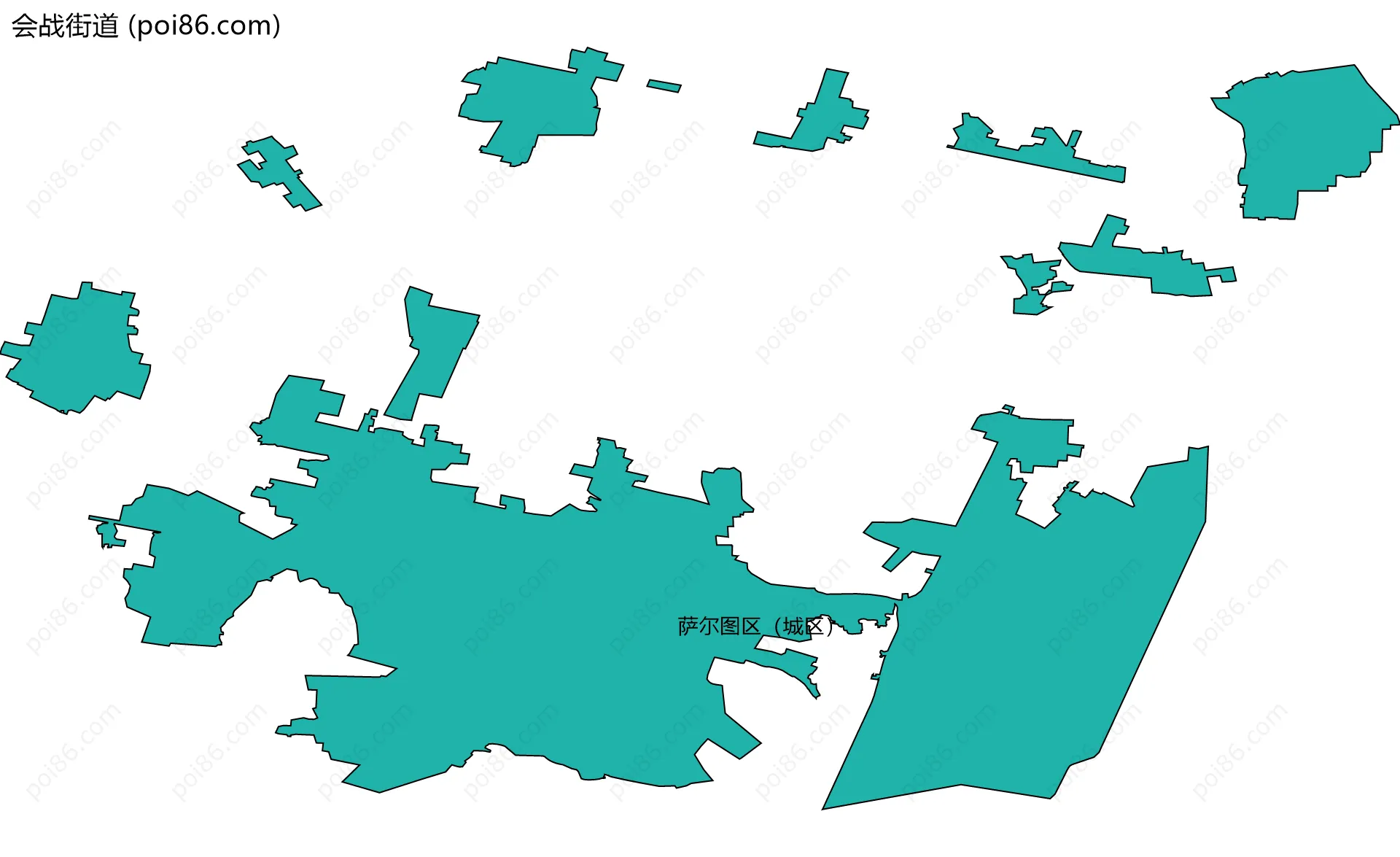会战街道边界地图(五级行政区划)