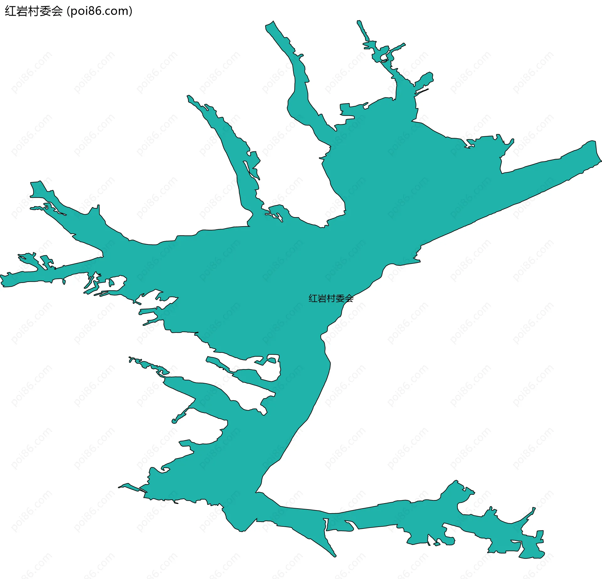 红岩村委会边界地图