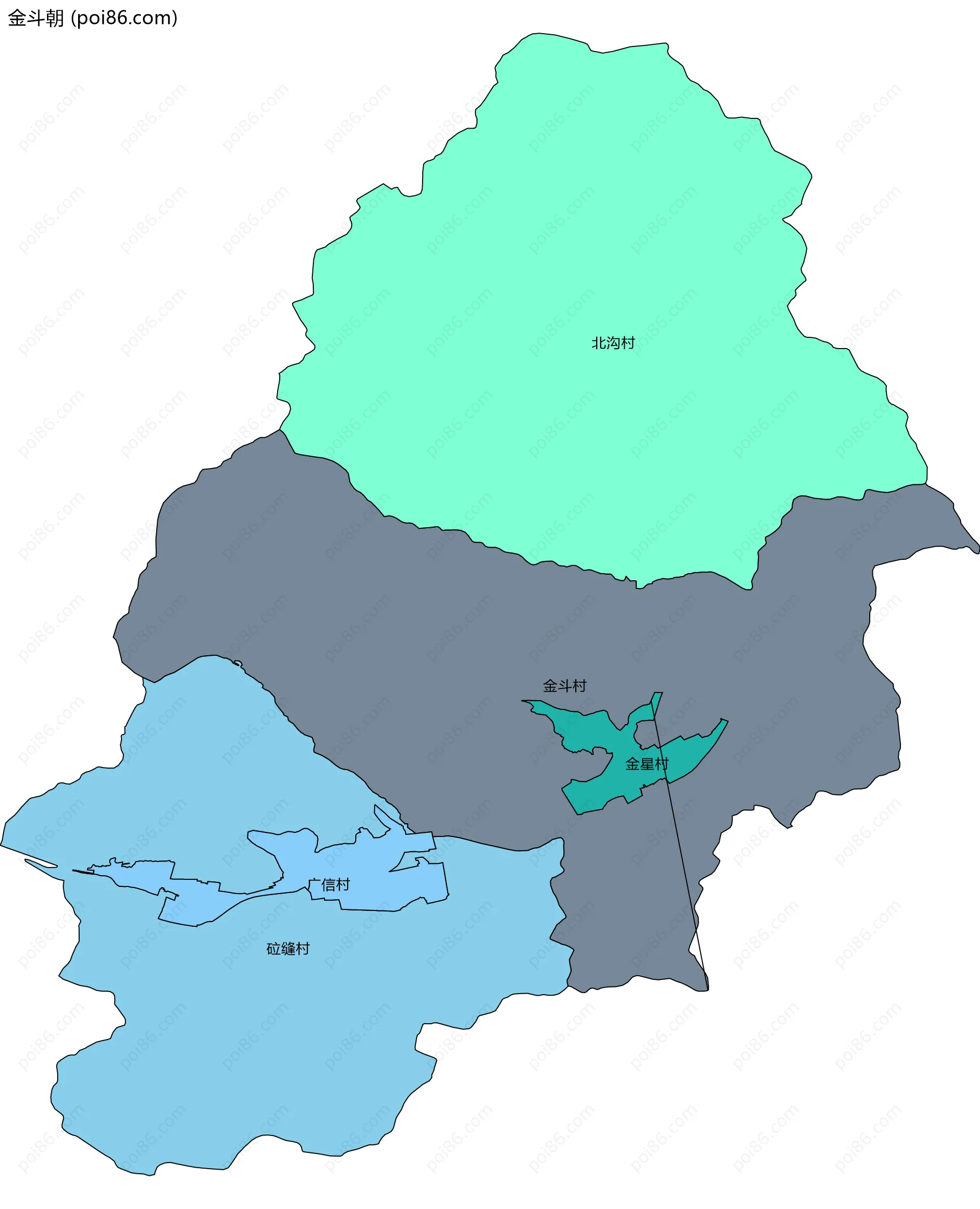 金斗朝边界地图(五级行政区划)