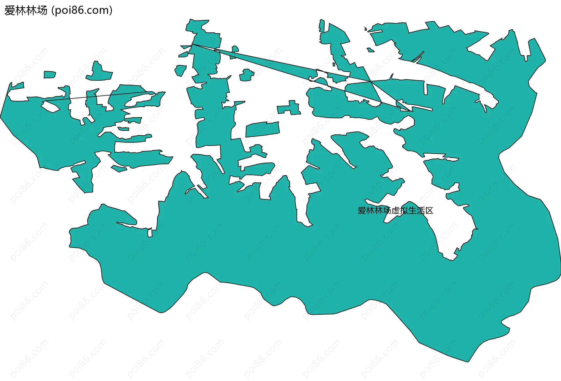 爱林林场边界地图(五级行政区划)