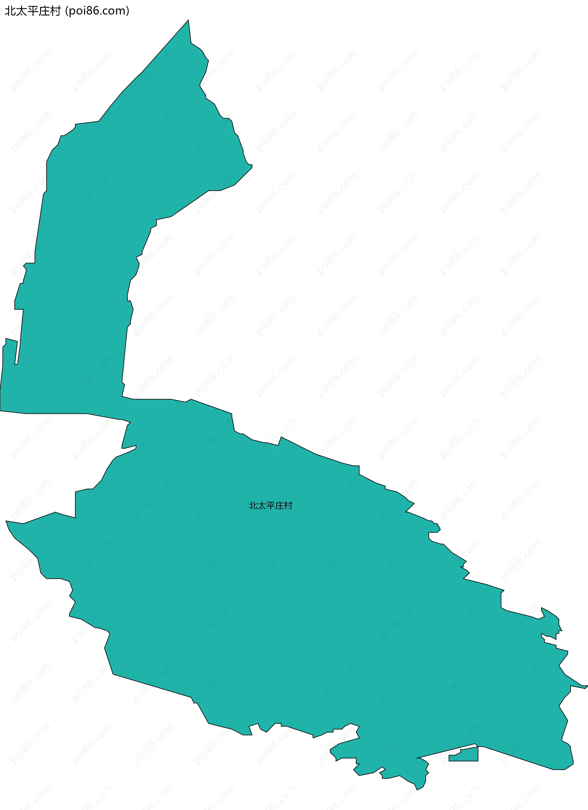 北太平庄村边界地图