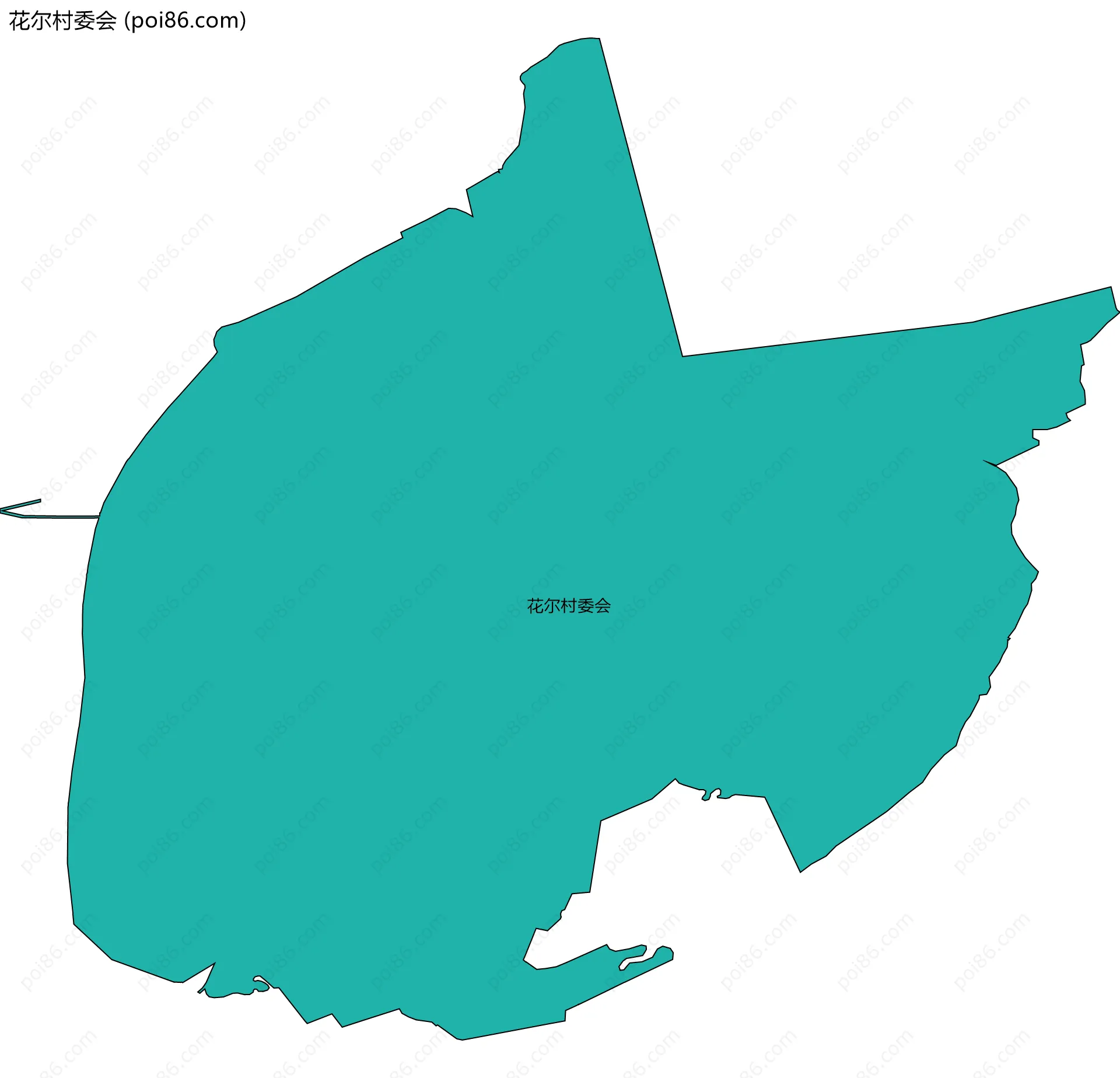 花尔村委会边界地图