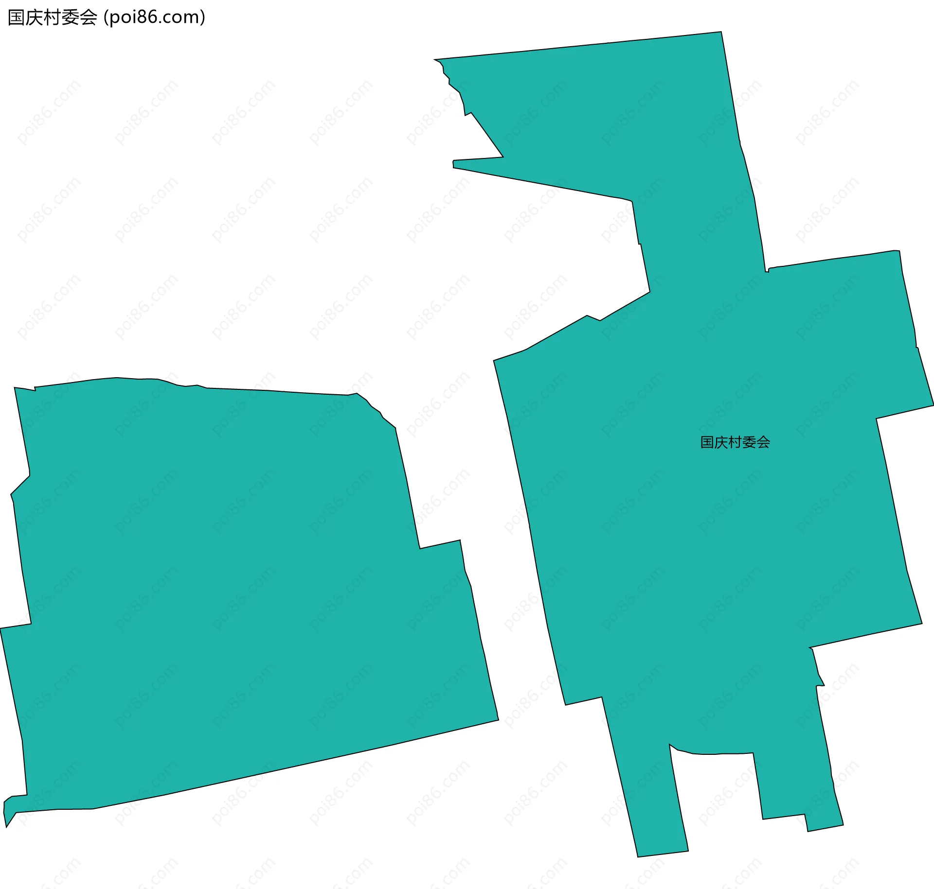 国庆村委会边界地图