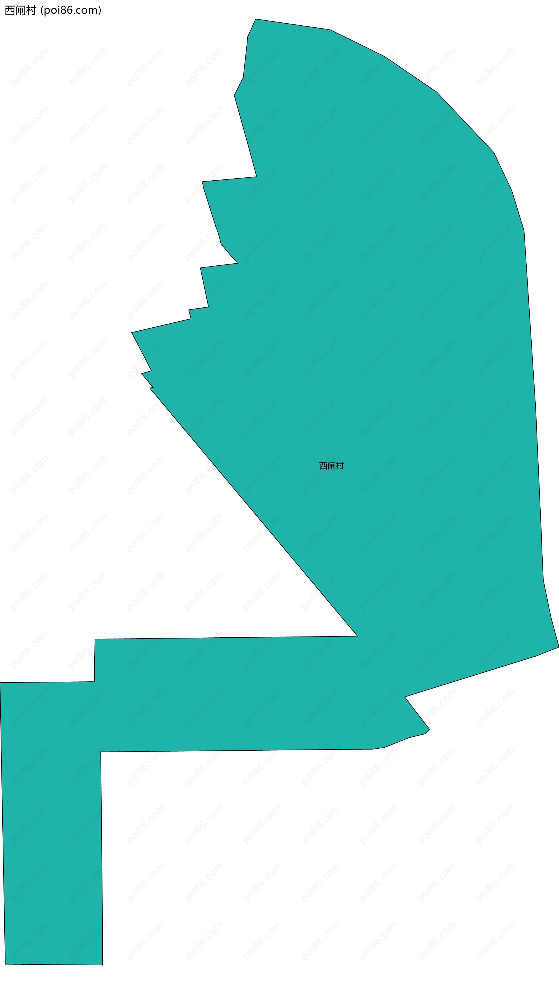 西闸村边界地图