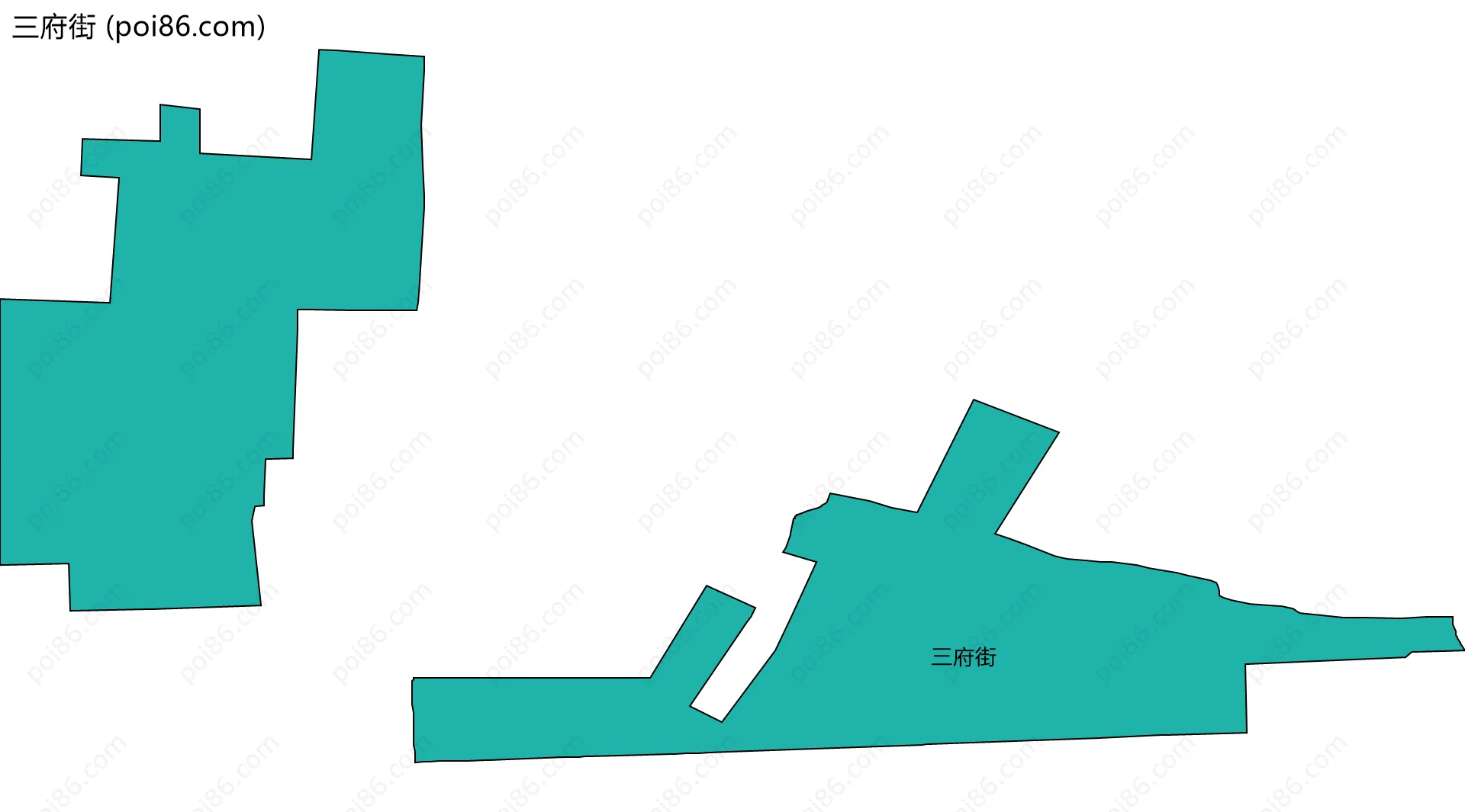 三府街边界地图