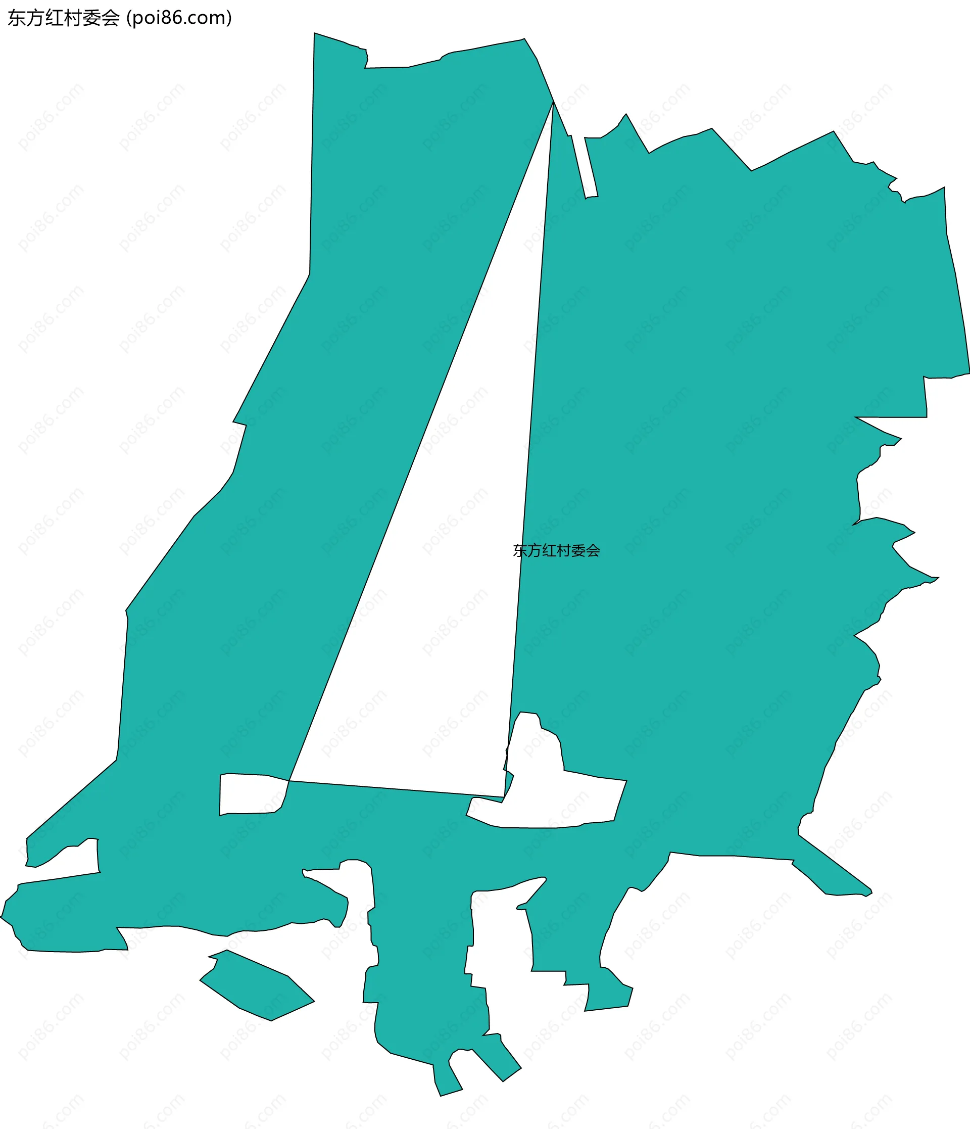 东方红村委会边界地图